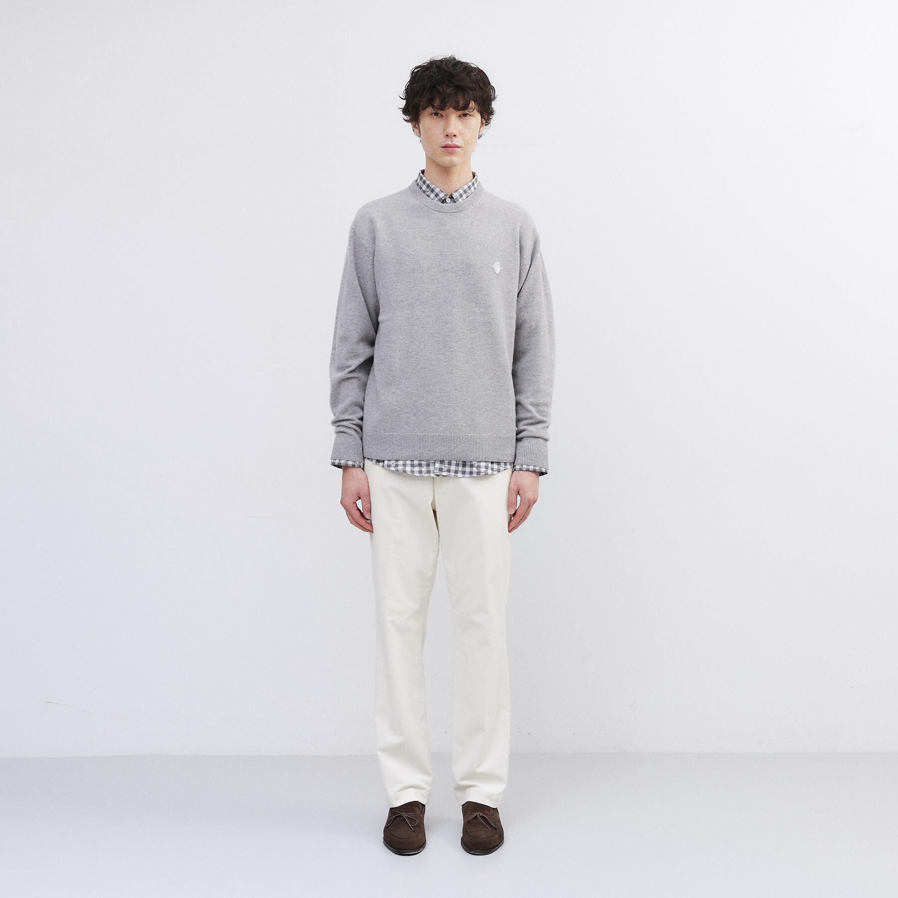 TAKEO KIKUCHI「【Air Palette Knit】ワンポイント カラーニット プルオーバー」|ニット・セーター|