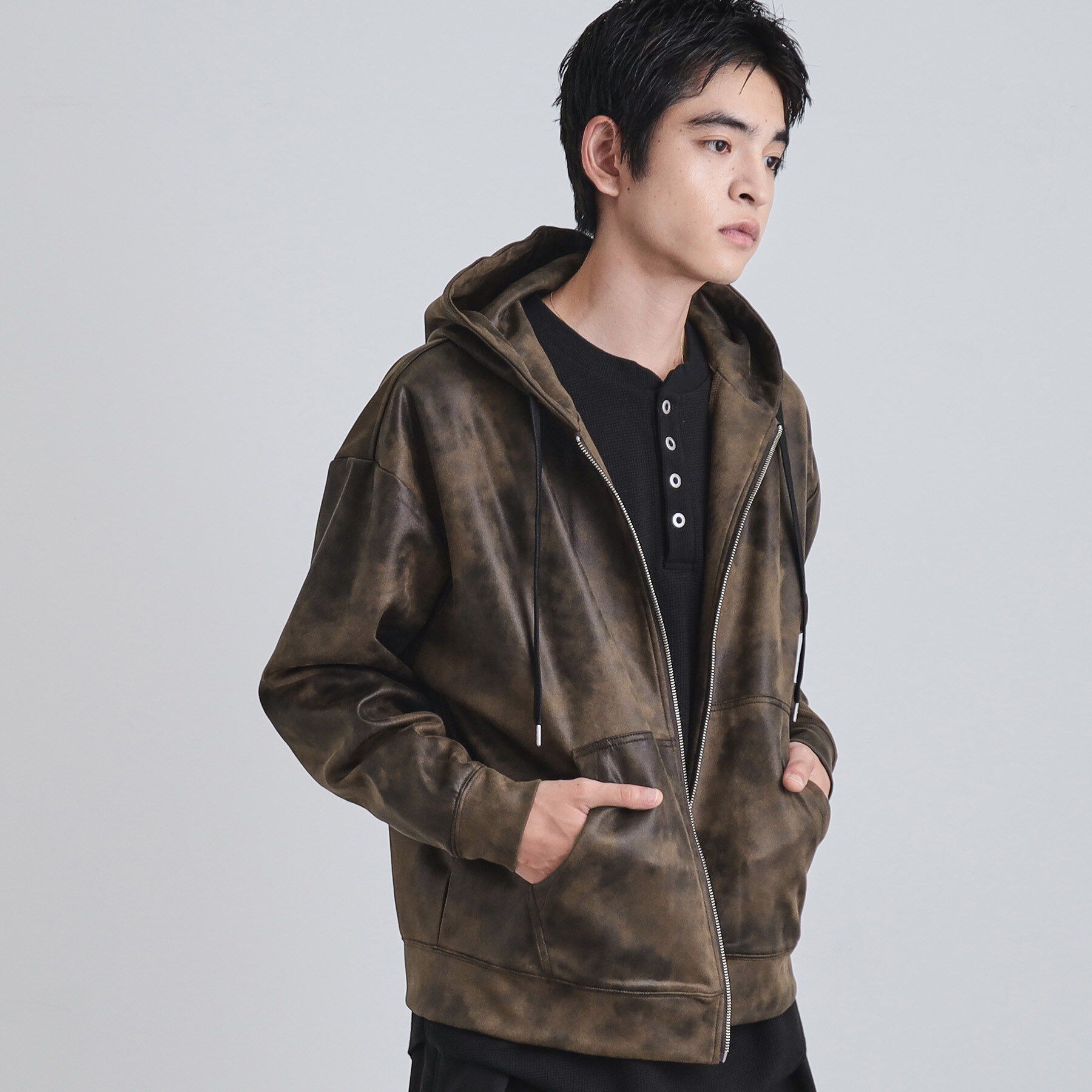 tk.TAKEO KIKUCHI「ヴィンテージライクプリント ジップパーカー」|パーカー|