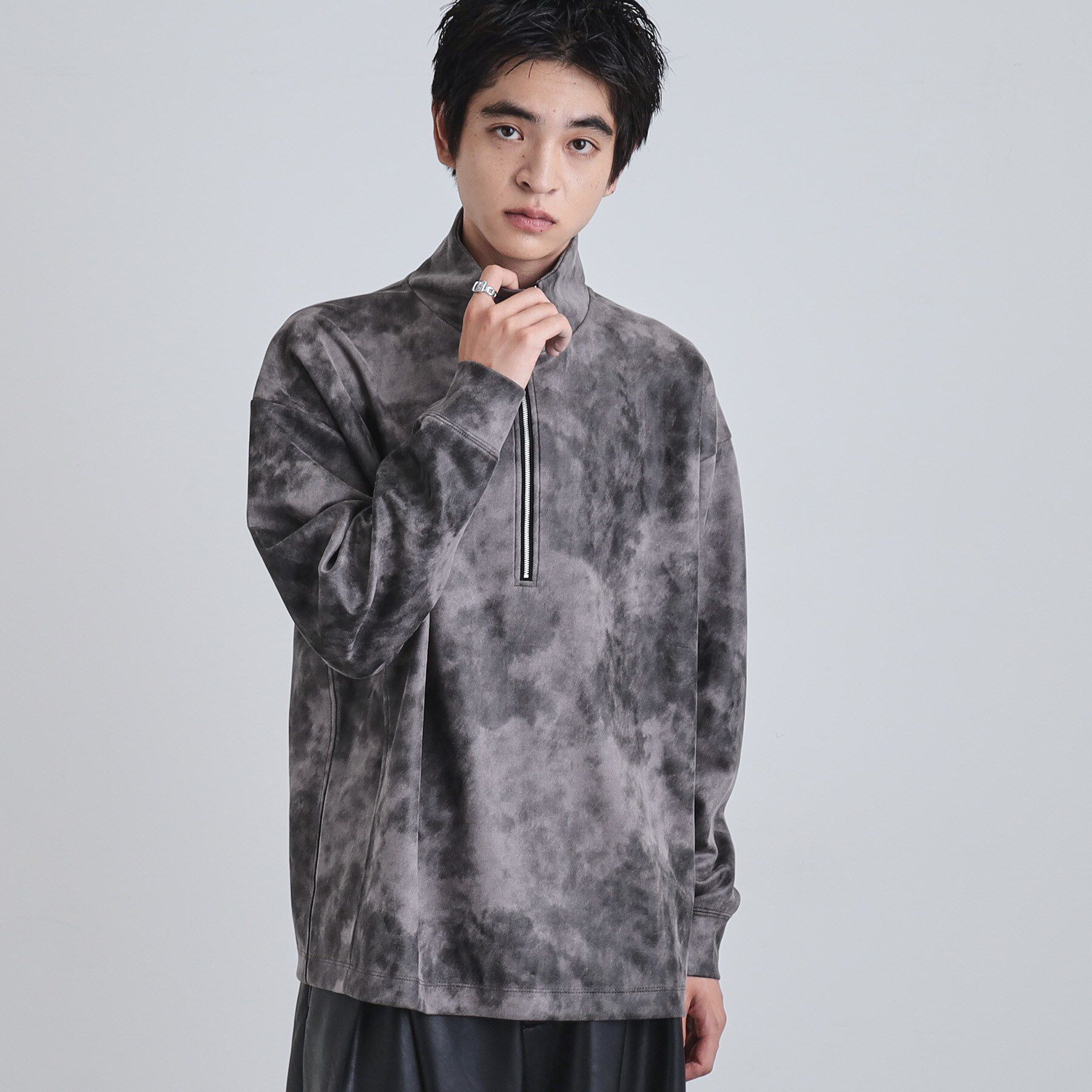 tk.TAKEO KIKUCHI「ヴィンテージライクプリント ハーフジッププルオーバー」|Tシャツ・カットソー|