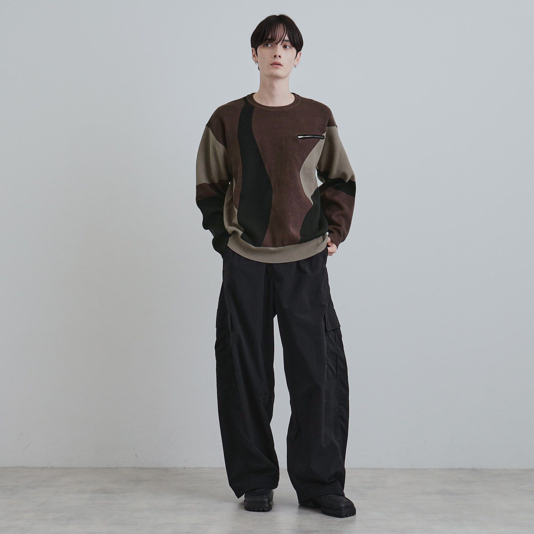 tk.TAKEO KIKUCHI「カラースキーム胸ZIPニット」|ニット・セーター|