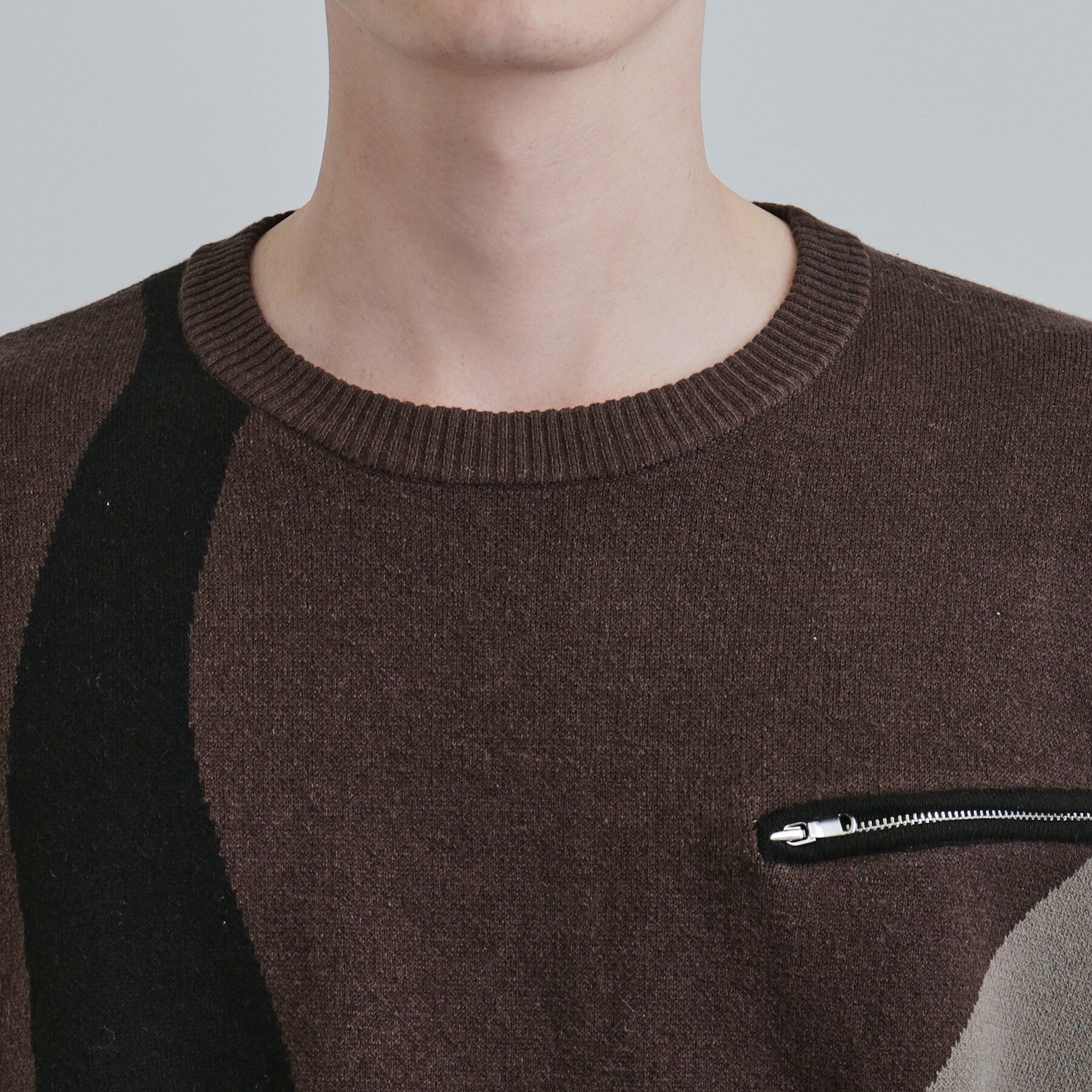 tk.TAKEO KIKUCHI「カラースキーム胸ZIPニット」|ニット・セーター|