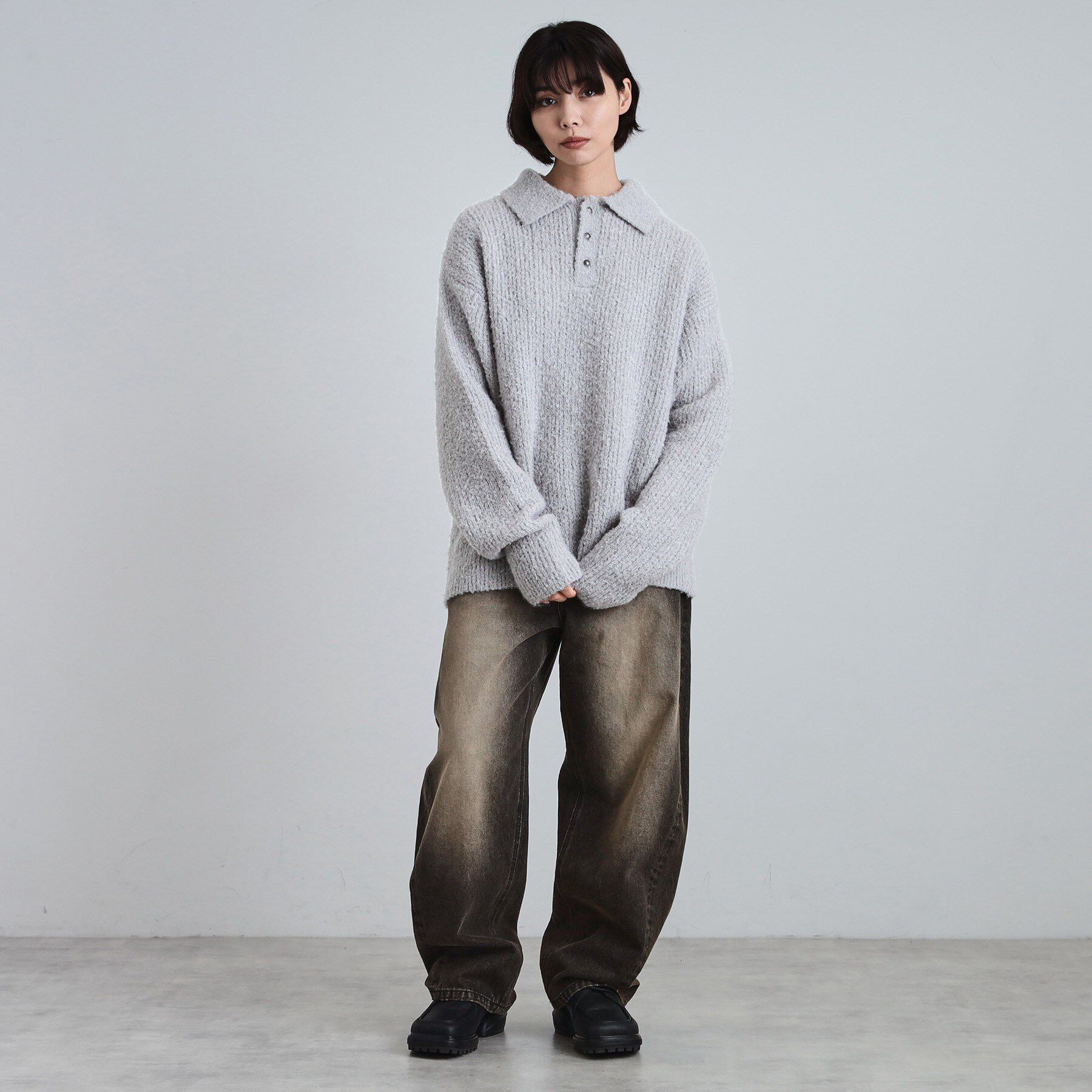 tk.TAKEO KIKUCHI「ブークレニットポロシャツ」|ニット・セーター|