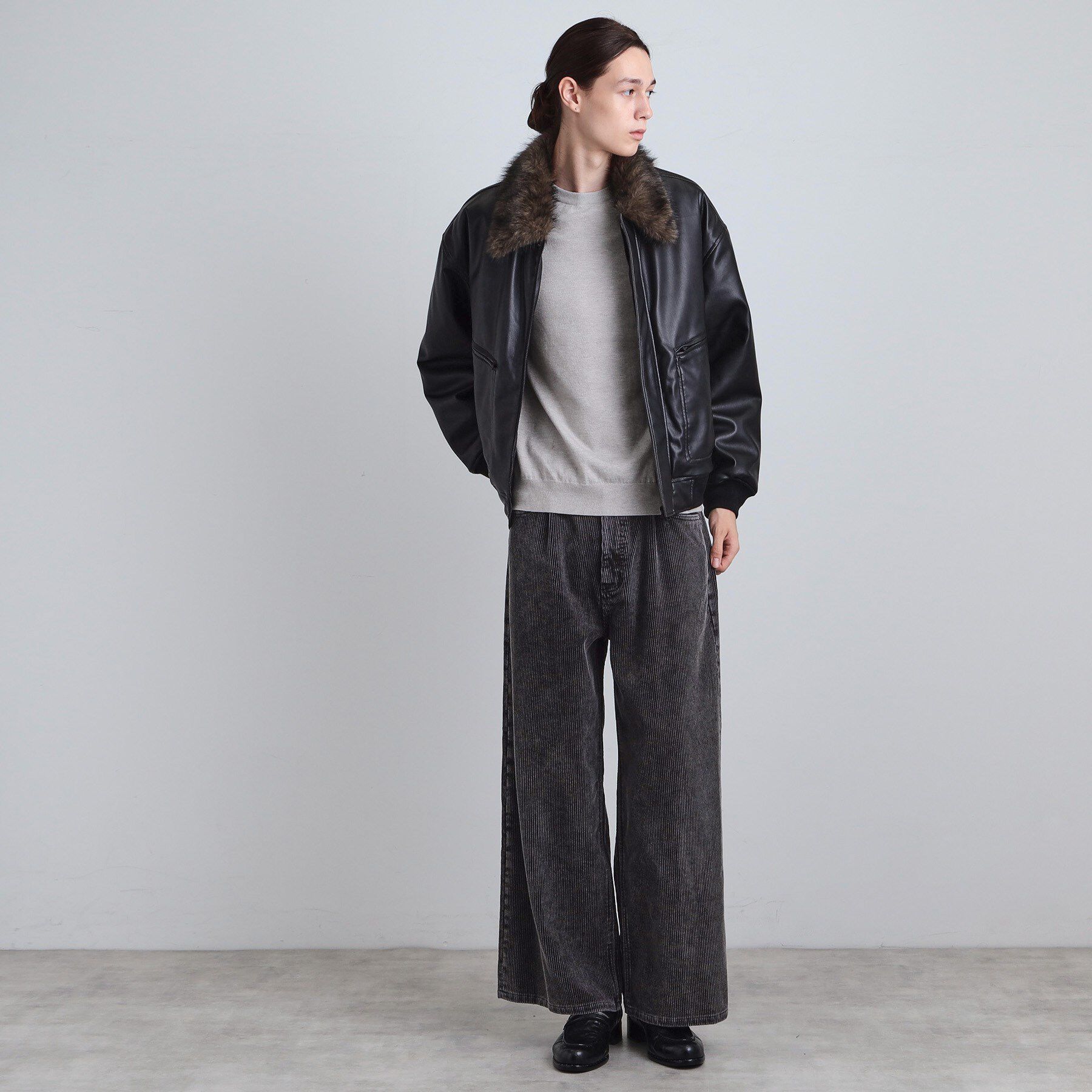 tk.TAKEO KIKUCHI「ヴィンテージライク衿フェイクファーブルゾン」|ブルゾン・スタジャン|