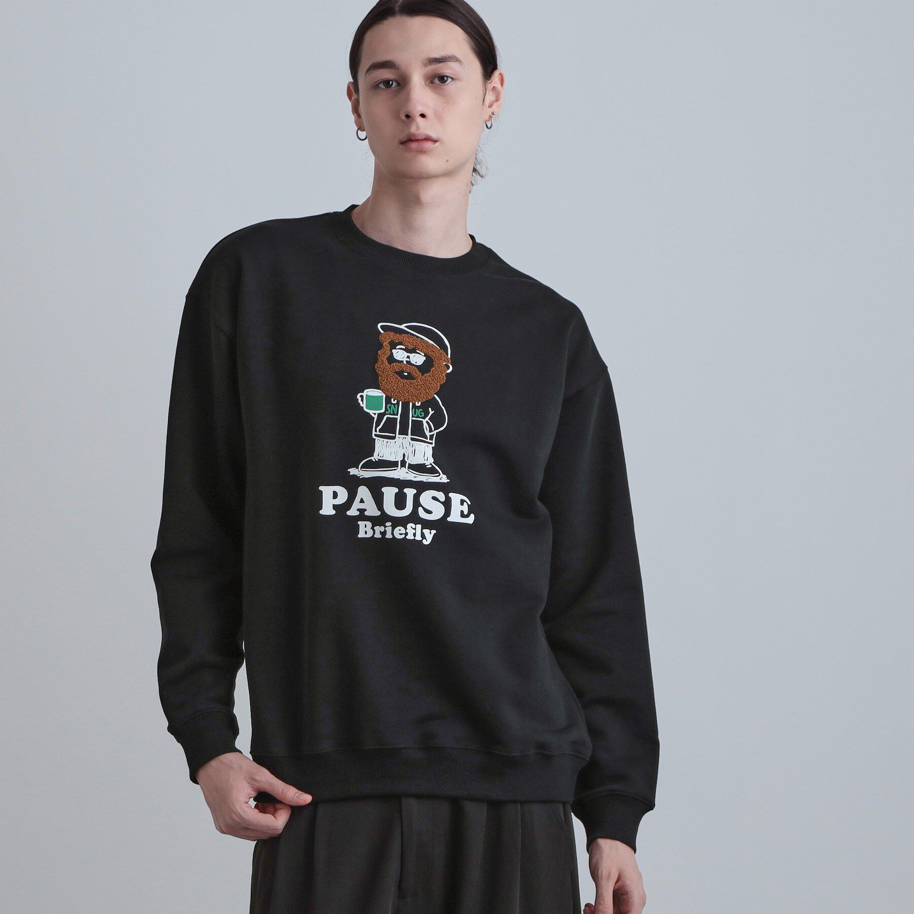 tk.TAKEO KIKUCHI「ヒゲサガラスウェット」|パーカー|ブラック(019)