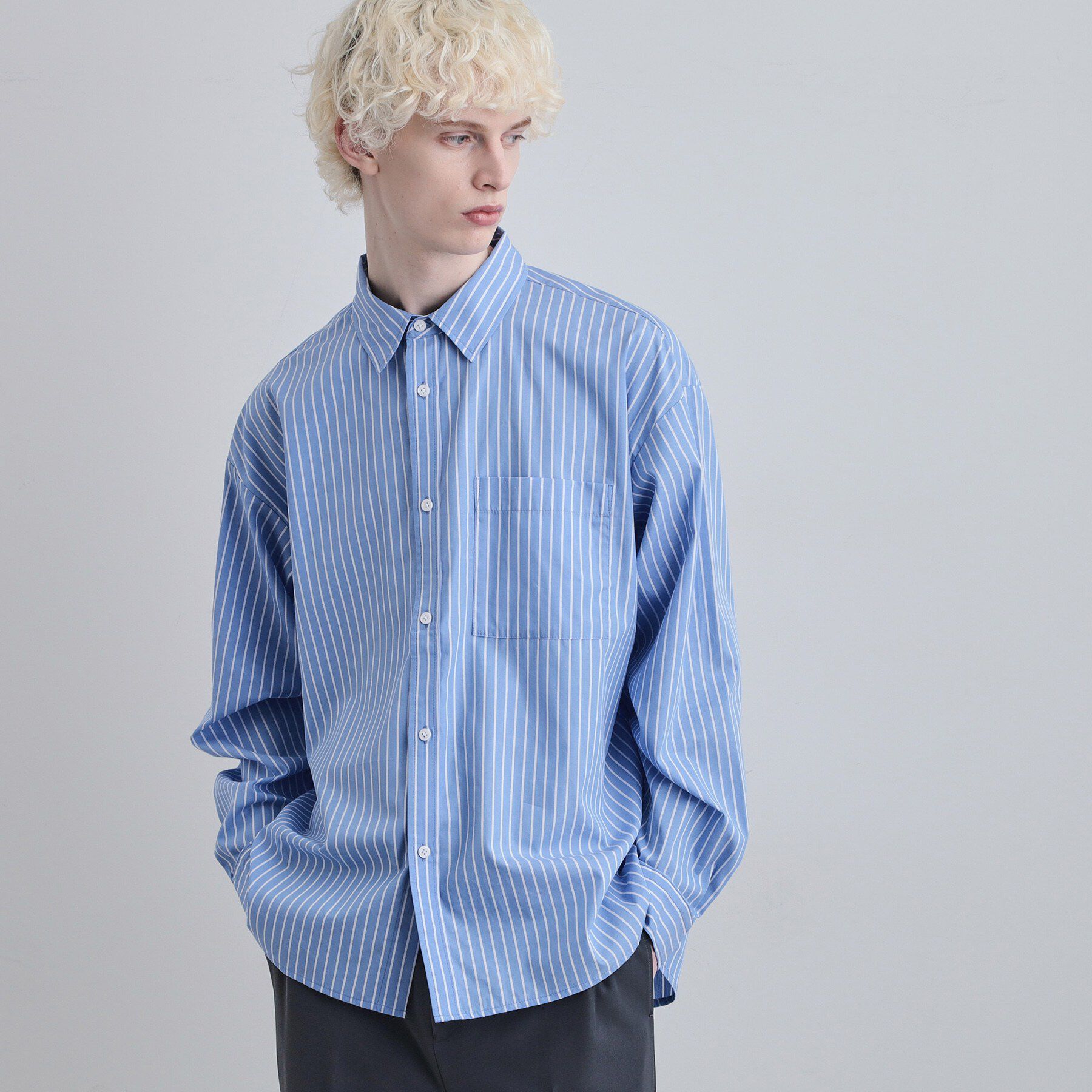 tk.TAKEO KIKUCHI「【月間売上NO.1】7色展開選べるアソートブロードシャツ/防シワ/ウォッシャブル」|シャツ・ブラウス|ブルー(391)