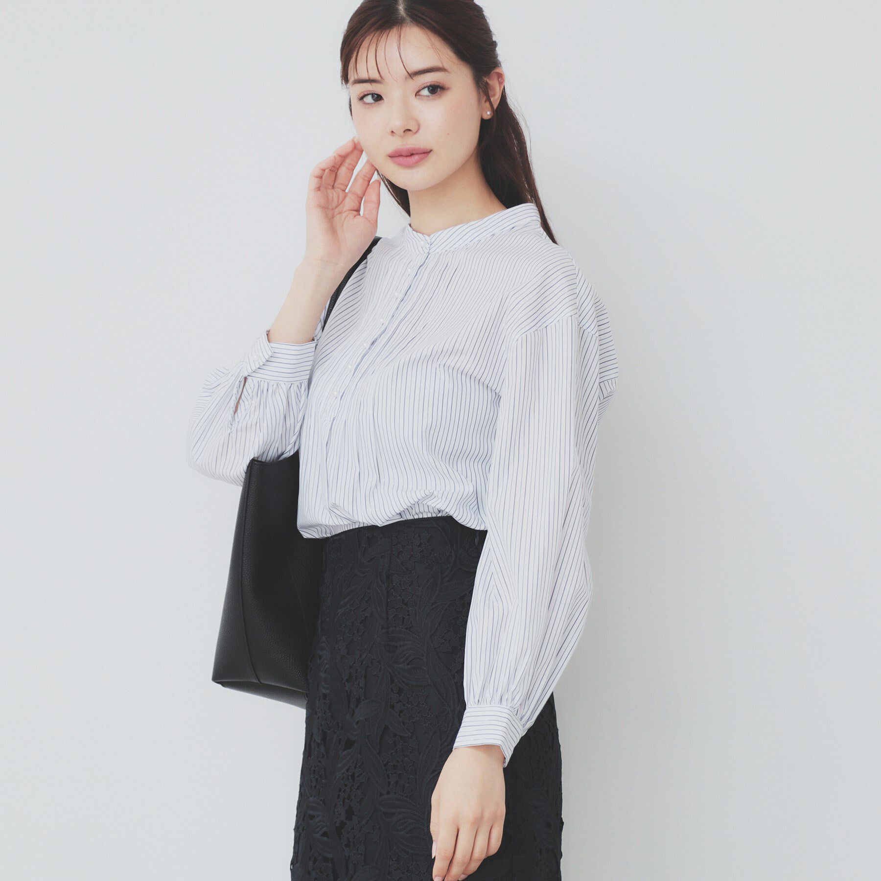 index「《6color》ラメラインバンドカラーシャツ【洗濯機洗い可/イージーアイロン/防シワ】」|シャツ・ブラウス|