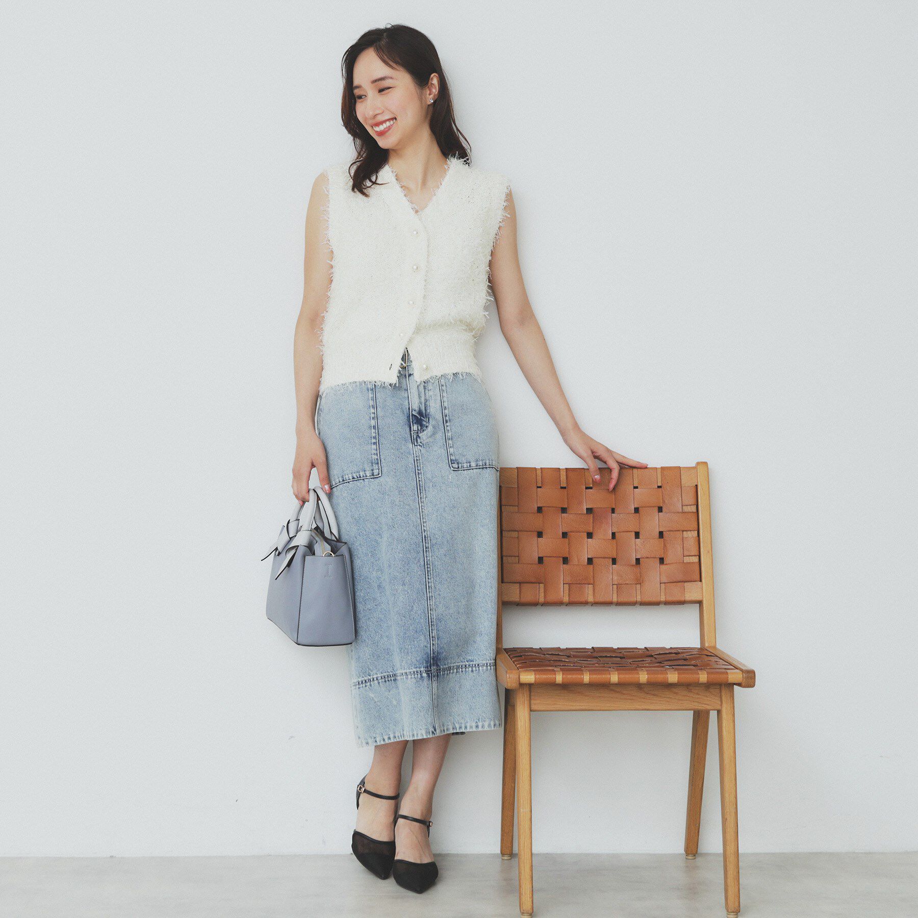 index「《Can Cam掲載》フリンジシャギーコンパクトベスト【洗濯機洗い可】」|ベスト・ジレ|