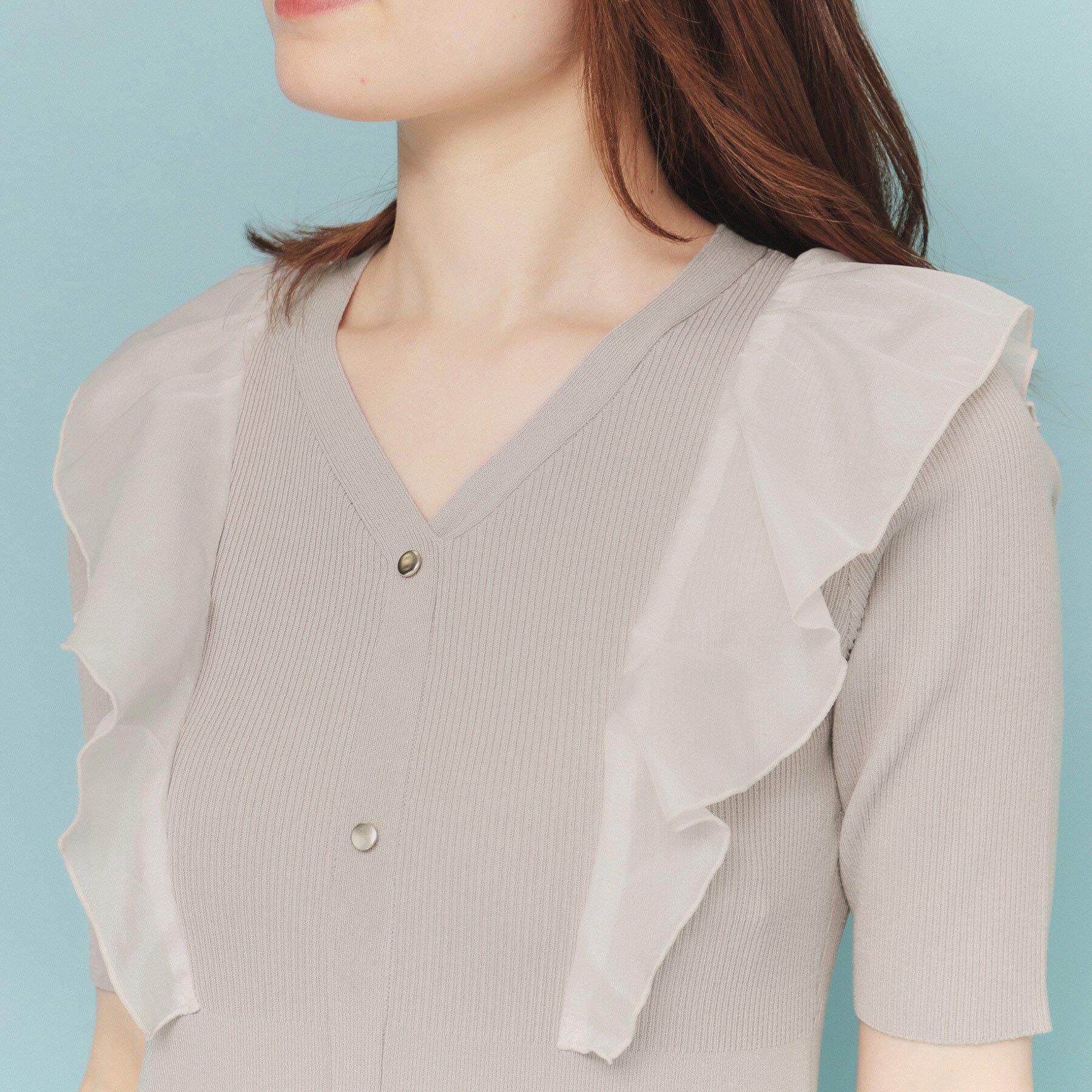 index「フリルドッキングニットワンピース【洗濯機洗い可/抗ピル】」|ワンピース|