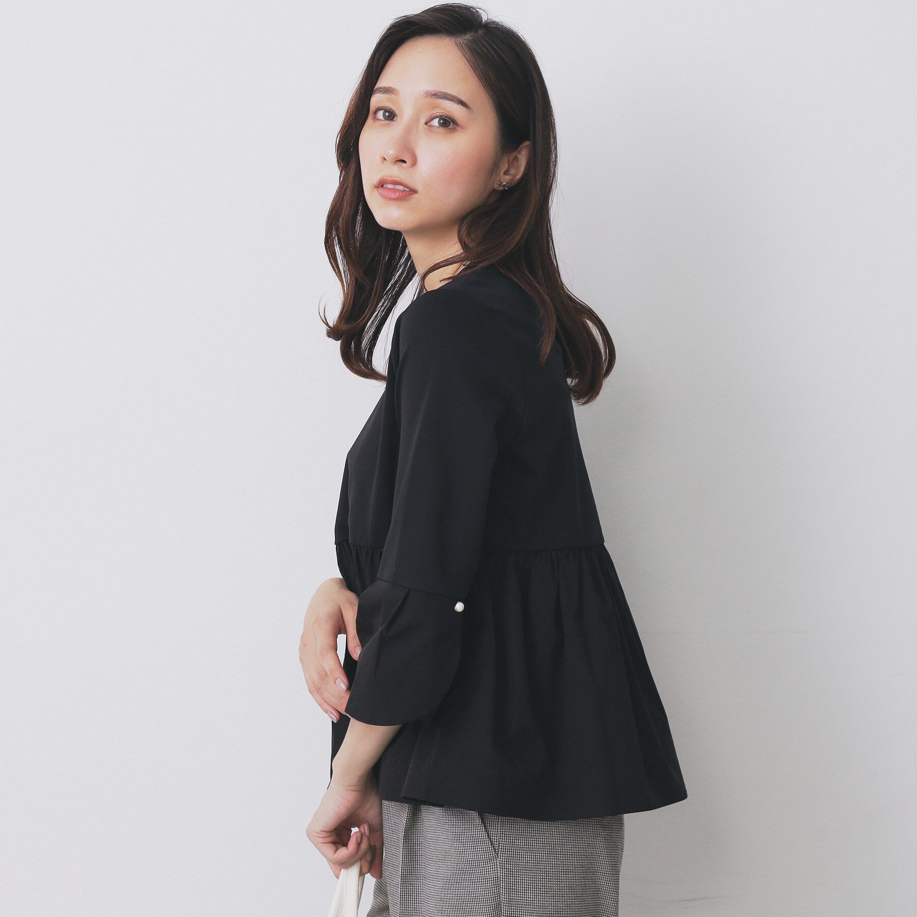 index「ドッキングペプラムトップス【洗濯機洗い可】」|Tシャツ・カットソー|