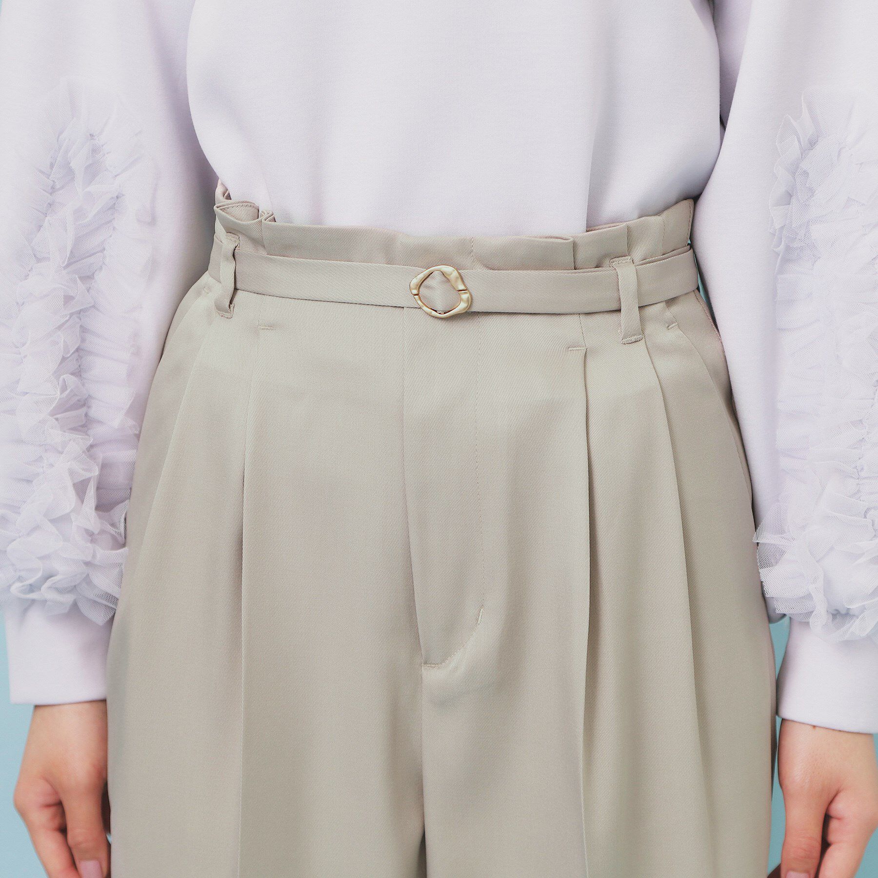 index「ベルト付き2タックワイドパンツ【洗濯機OK/ストレッチ/防シワ/イージーアイロン】」|その他|