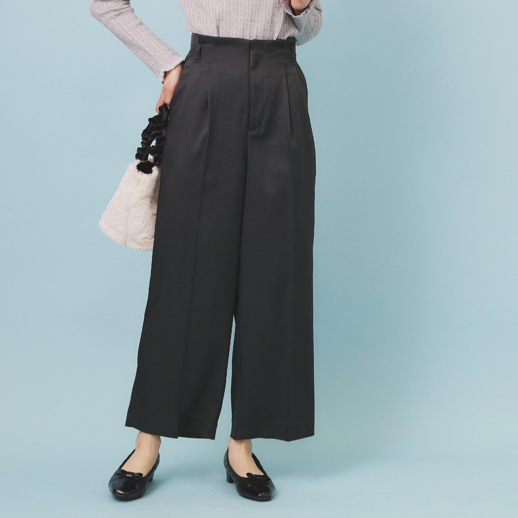 index「ベルト付き2タックワイドパンツ【洗濯機OK/ストレッチ/防シワ/イージーアイロン】」|その他|