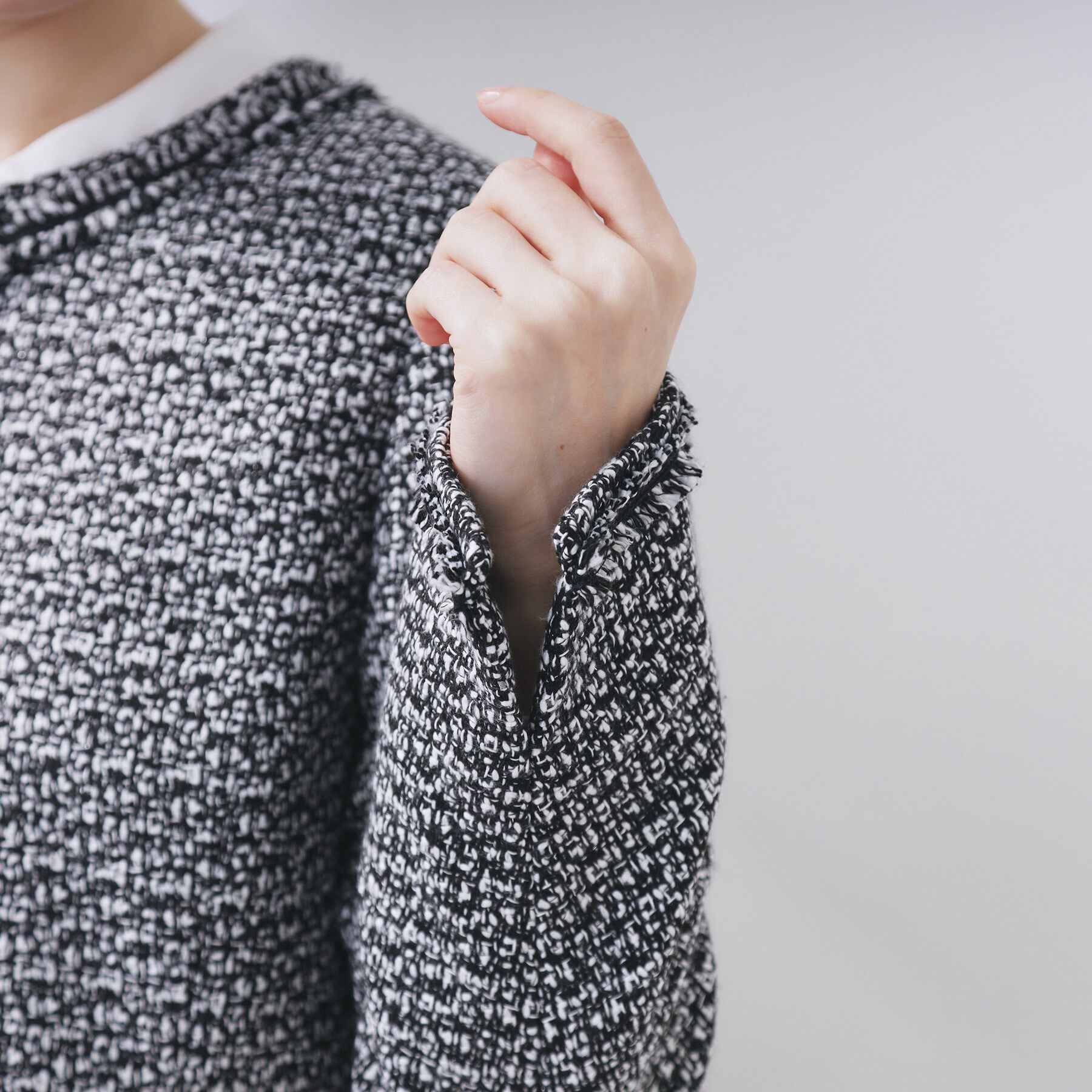 index「《通勤/セットアップ対応》ノーカラーツイードジャケット【洗濯機OK】」|ノーカラージャケット|