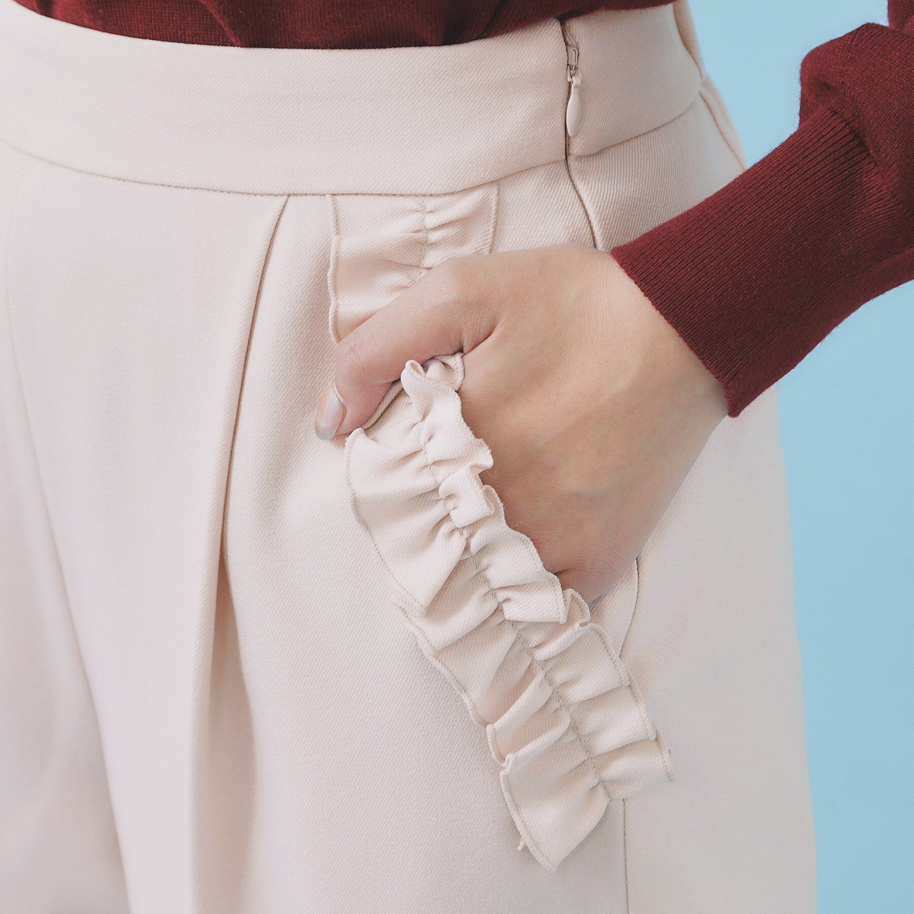 index「フリルポケットストレートパンツ【洗濯機OK/防シワ】」|その他|