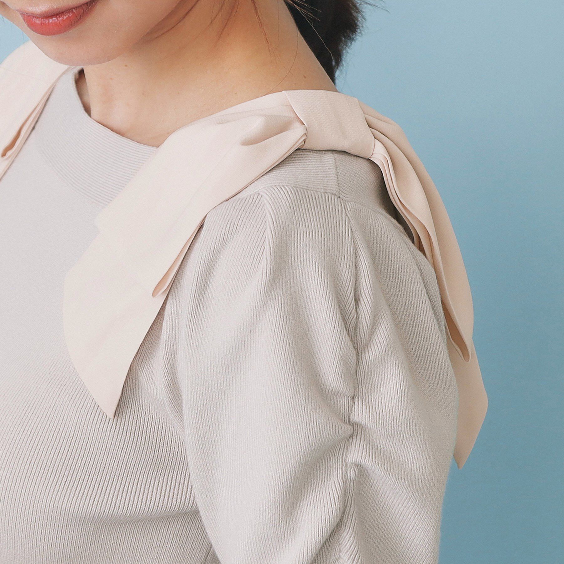 index「ショルダービッグリボンスクエアニット【洗濯機OK】」|ニット・セーター|