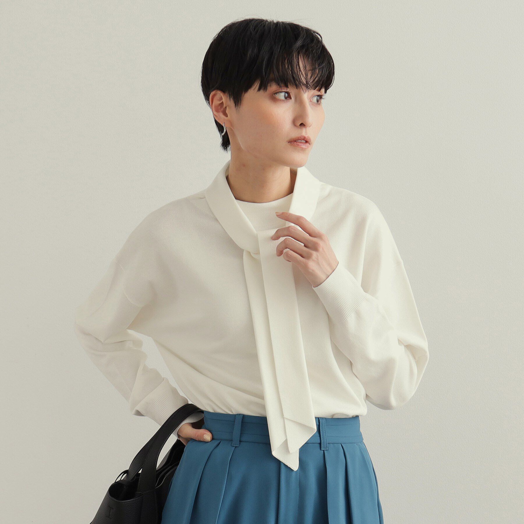 OPAQUE.CLIP「ボウタイニット【洗濯洗い可/抗ピル】」|ニット・セーター|