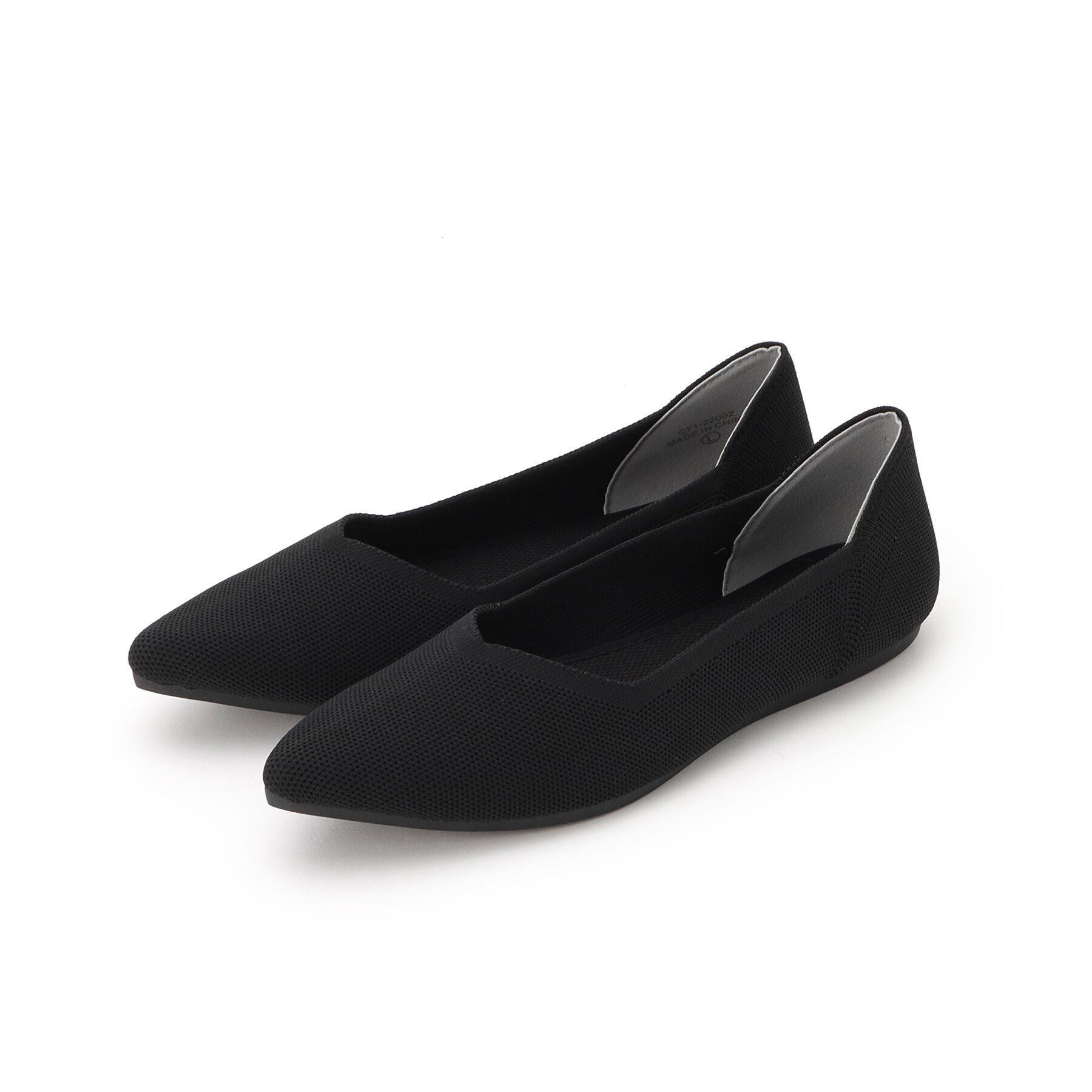 OPAQUE.CLIP「【軽量/洗える】ポインテッドトゥニットパンプス」|パンプス|ブラック(019)