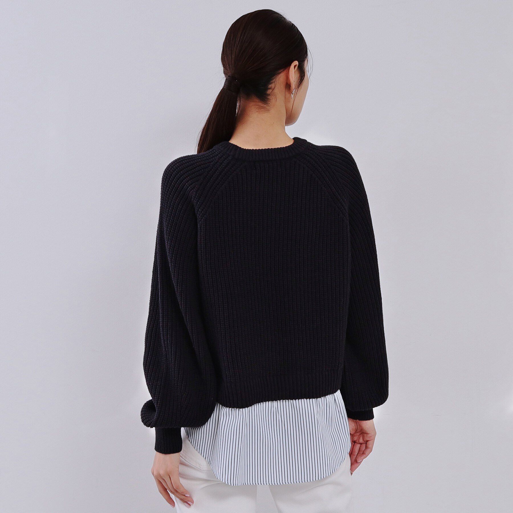 OPAQUE.CLIP「レイヤード風ミドルゲージニット【洗濯機洗い可】」|ニット・セーター|