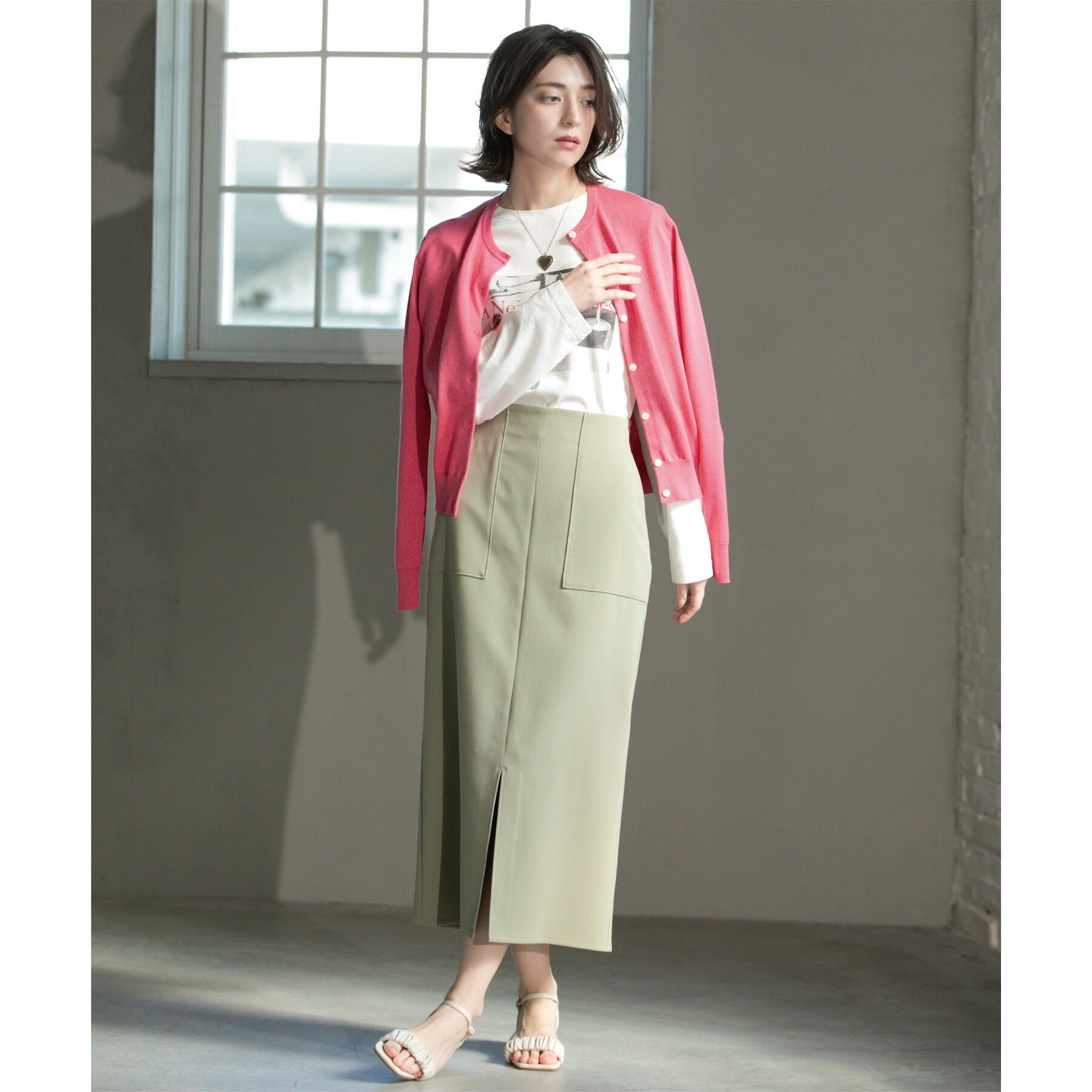 OPAQUE.CLIP「クルーネックニットカーディガン/オーガニックコットン混【UV/洗濯機洗い可】」|カーディガン|