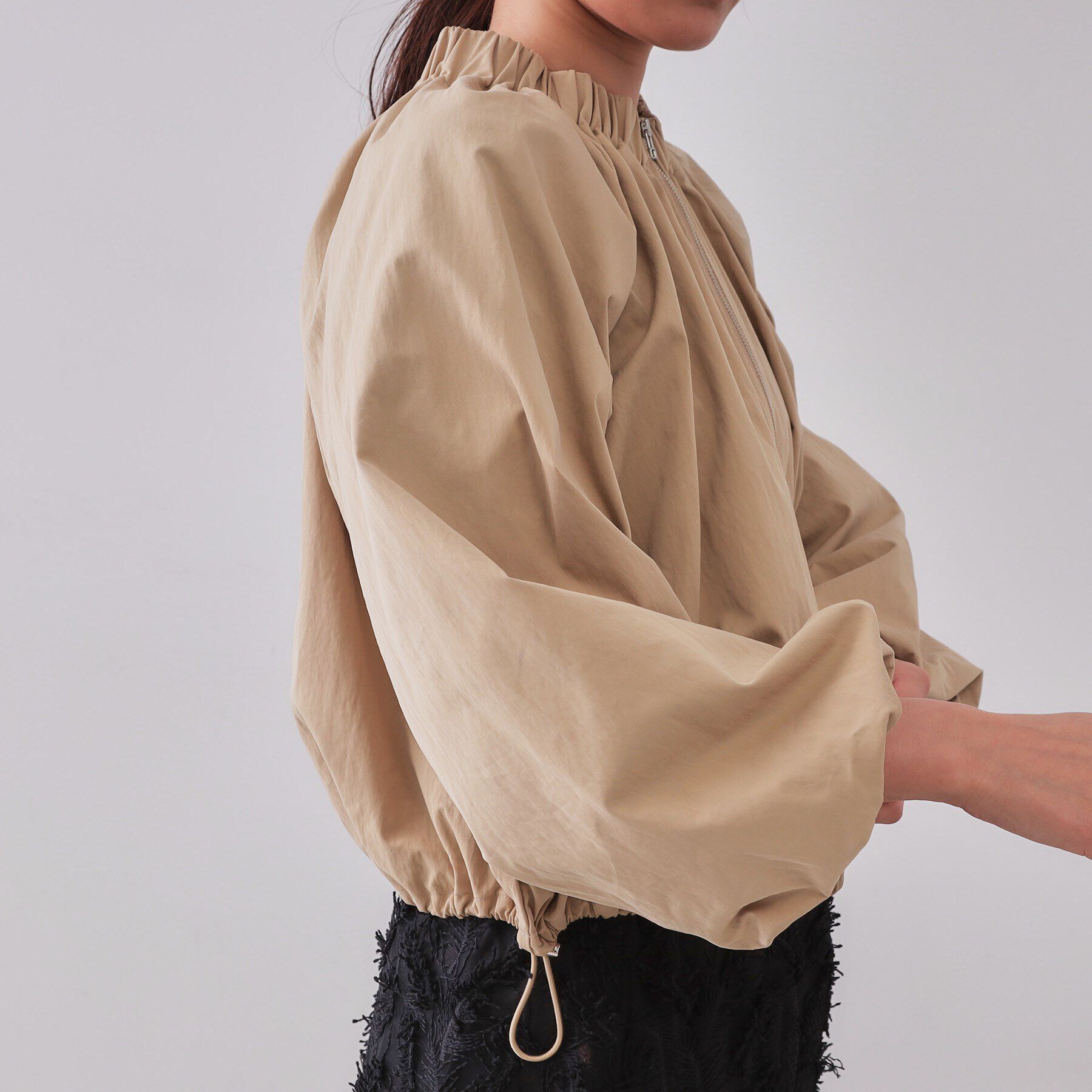 OPAQUE.CLIP「バルーンスリーブZIPブルゾン【洗濯洗い可】」|ブルゾン・スタジャン|