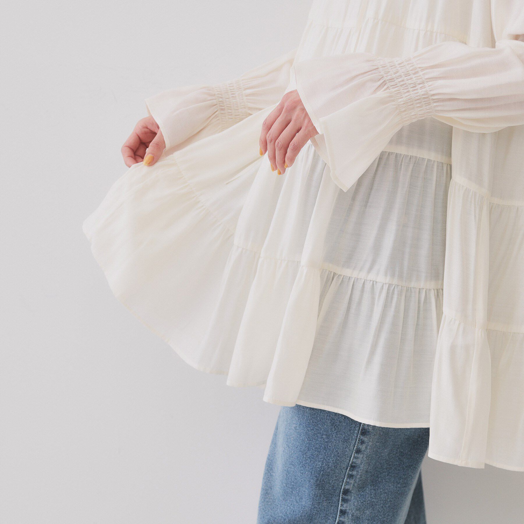 OPAQUE.CLIP「ティアードチュニックブラウス【洗濯機洗い可】」|チュニック|