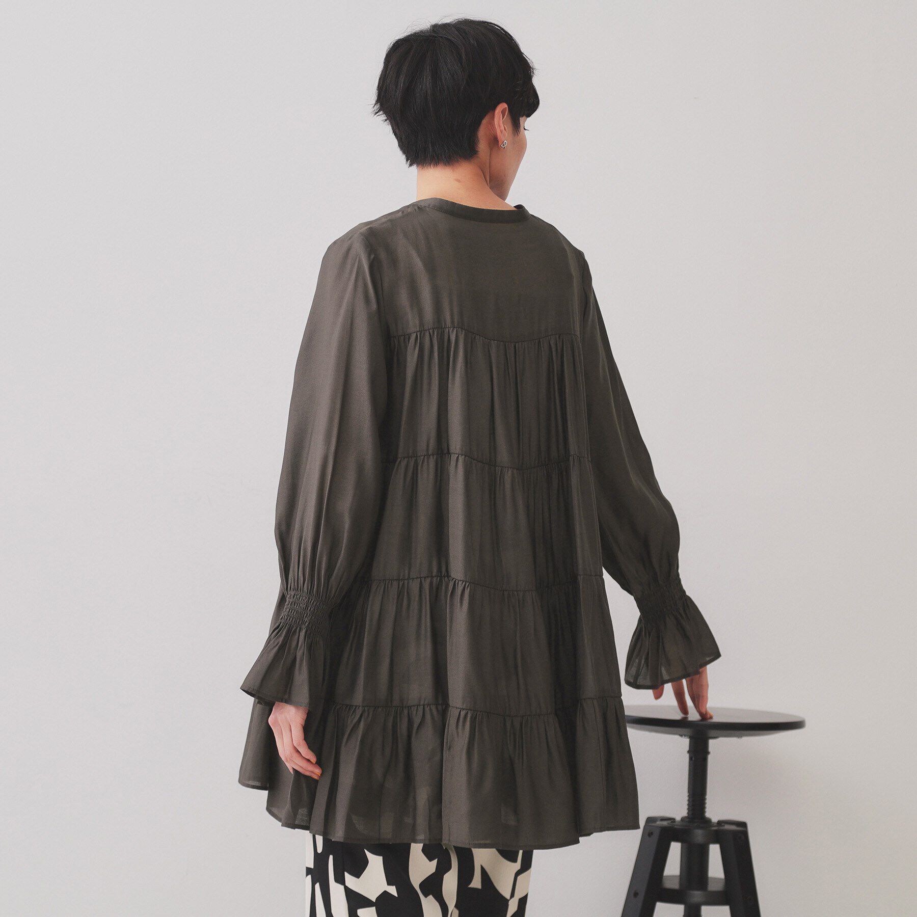 OPAQUE.CLIP「ティアードチュニックブラウス【洗濯機洗い可】」|チュニック|