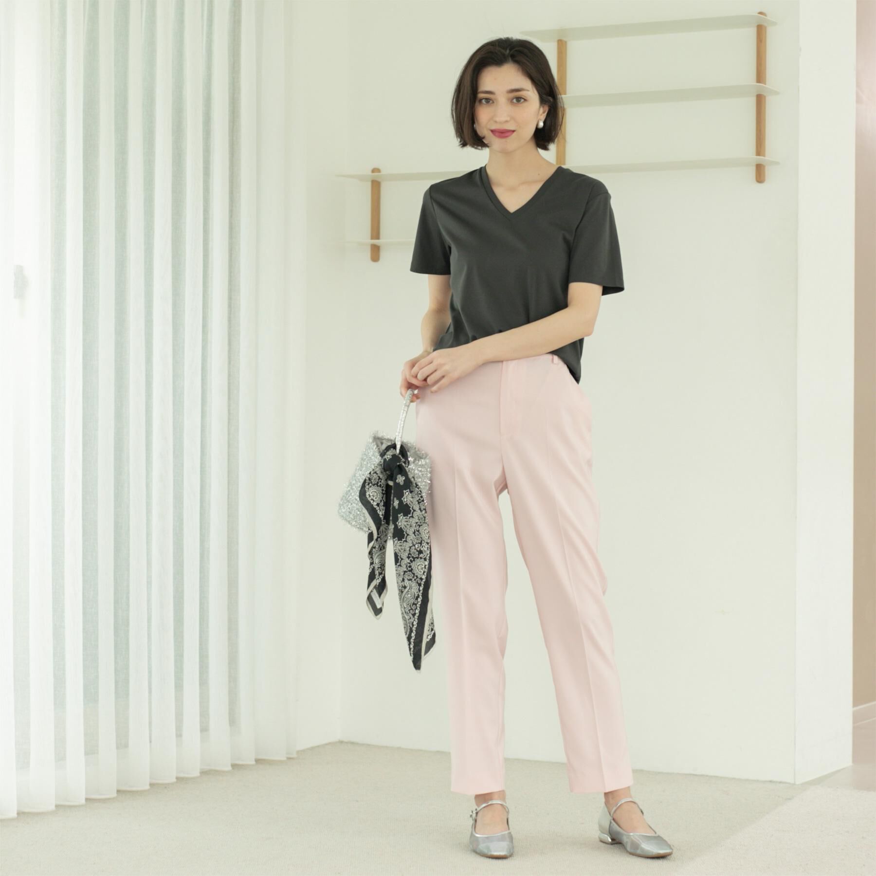 OPAQUE.CLIP「《5色展開/SS-LLサイズ》VネックベーシックTシャツ【接触冷感/洗濯機洗い可】」|Tシャツ・カットソー|