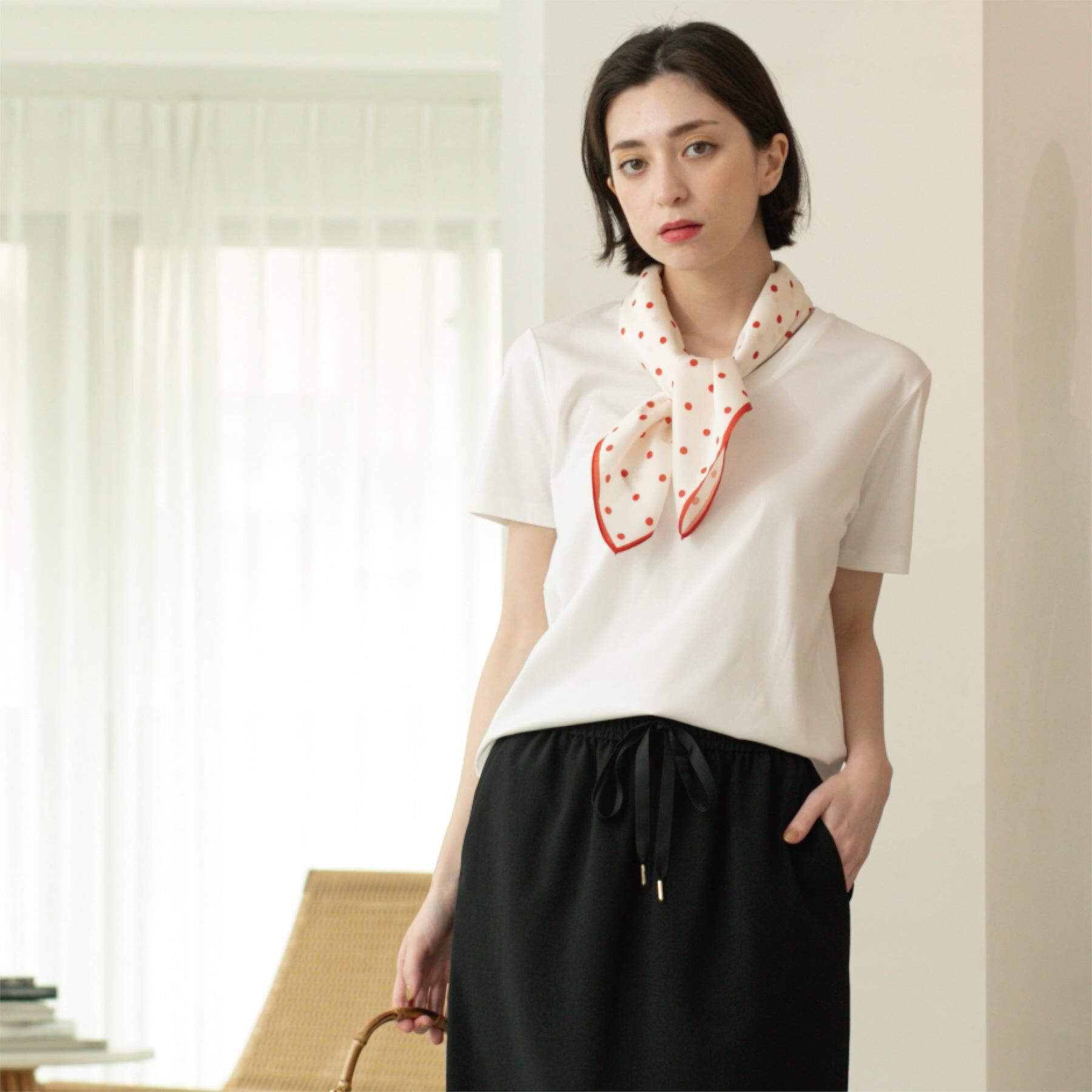 OPAQUE.CLIP「《5色展開/SS-LLサイズ》VネックベーシックTシャツ【接触冷感/洗濯機洗い可】」|Tシャツ・カットソー|