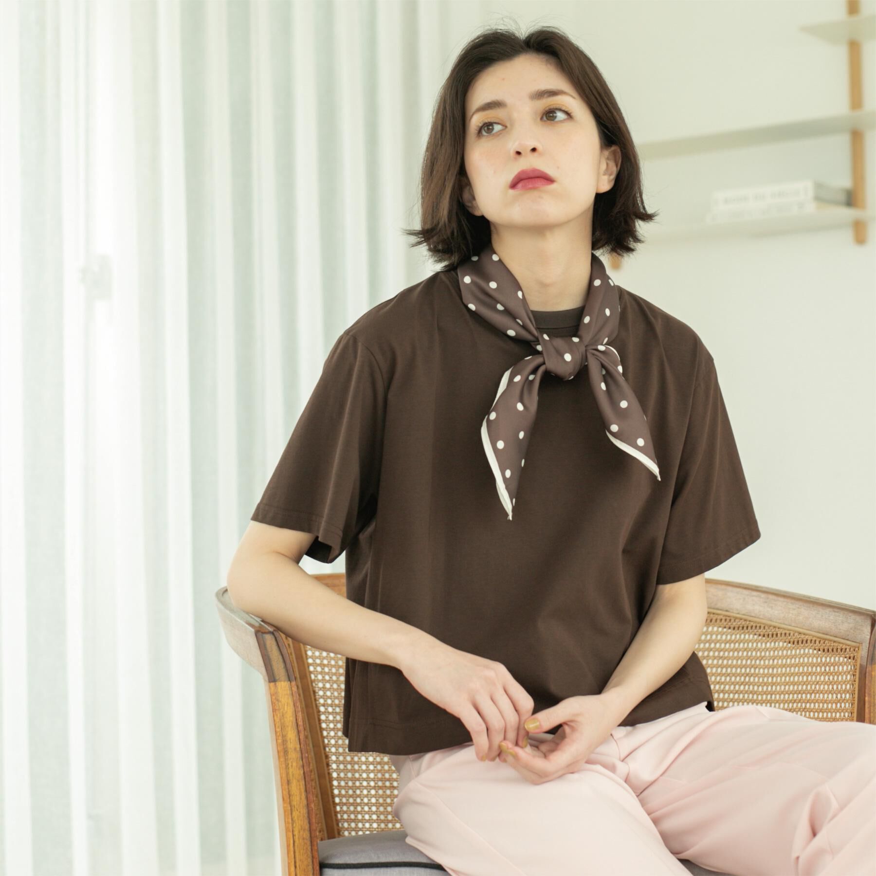 OPAQUE.CLIP「バックフレアショートTシャツ【洗濯機洗い可】」|Tシャツ・カットソー|