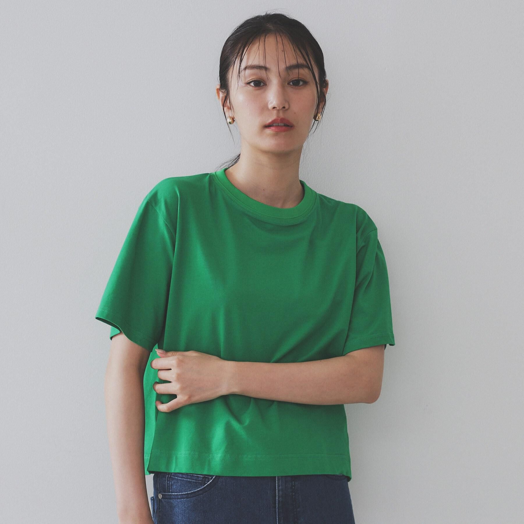 OPAQUE.CLIP「バックフレアショートTシャツ【洗濯機洗い可】」|Tシャツ・カットソー|