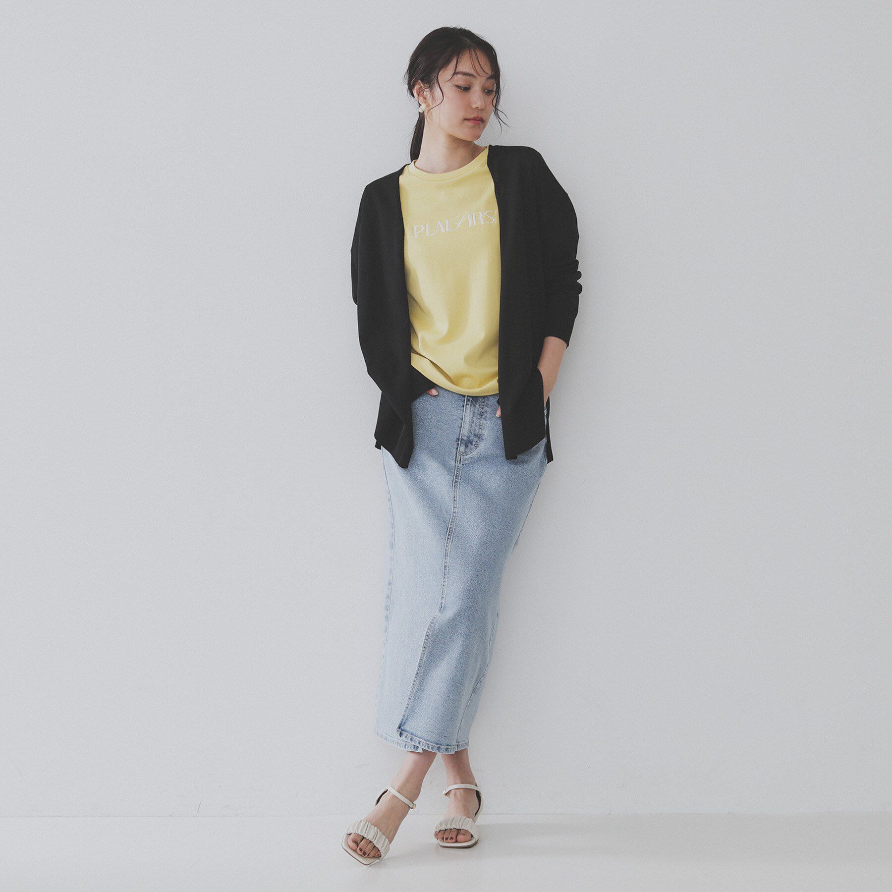 OPAQUE.CLIP「ミドル丈ニットカーディガン【抗ピル/洗濯機洗い可/接触冷感】」|カーディガン|