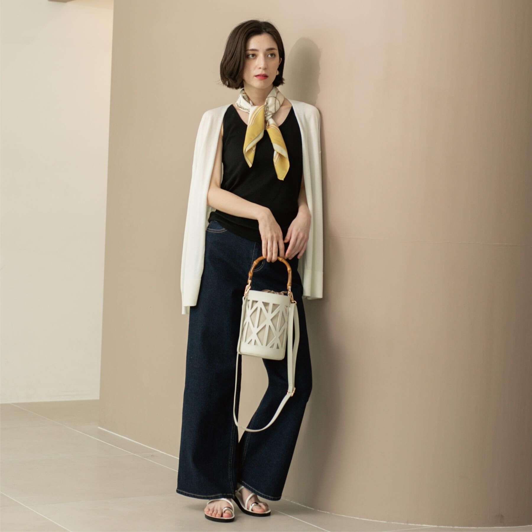 OPAQUE.CLIP「ミドル丈ニットカーディガン【抗ピル/洗濯機洗い可/接触冷感】」|カーディガン|