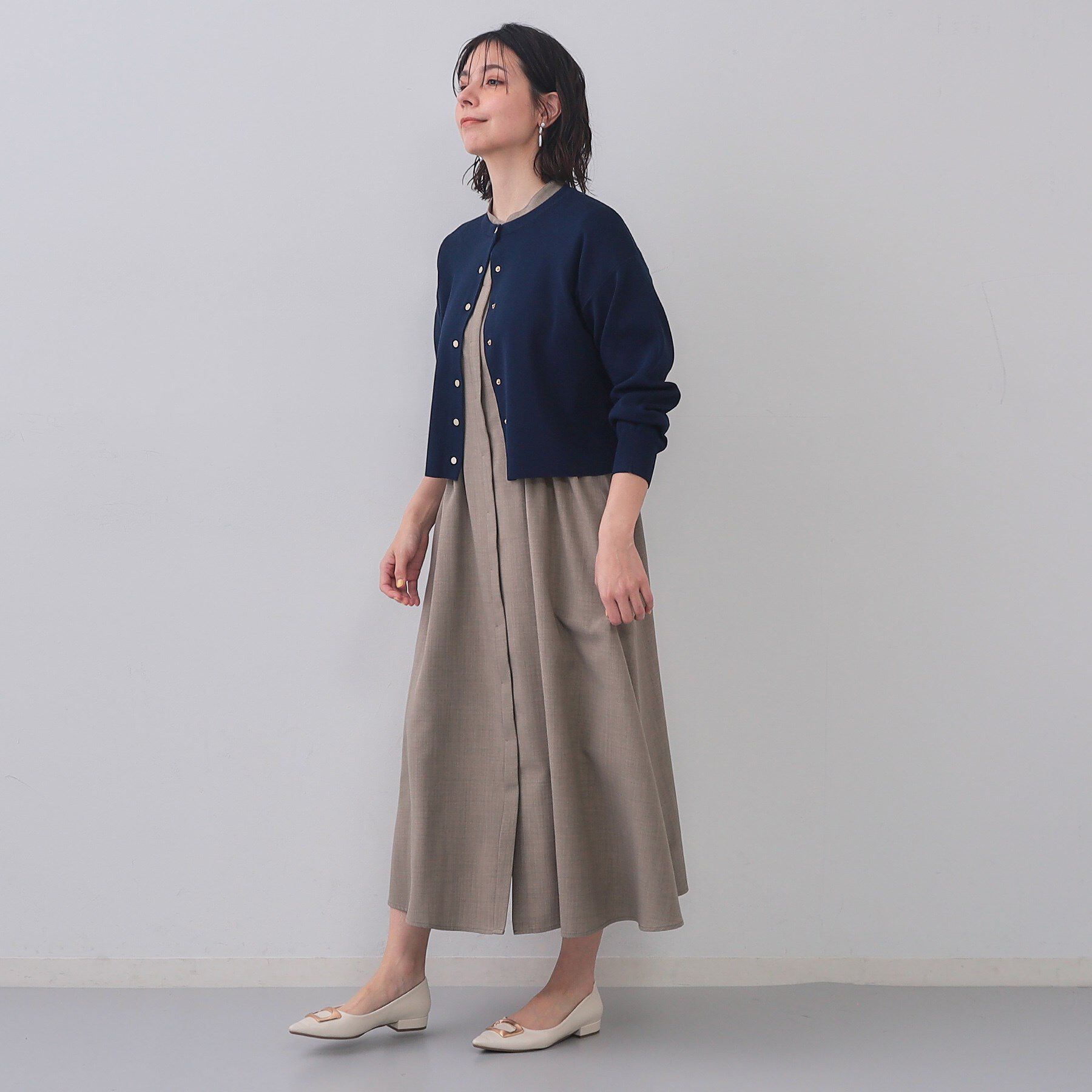 OPAQUE.CLIP「スナップボタンショートニットカーディガン【洗濯機洗い可/抗ピル】」|カーディガン|