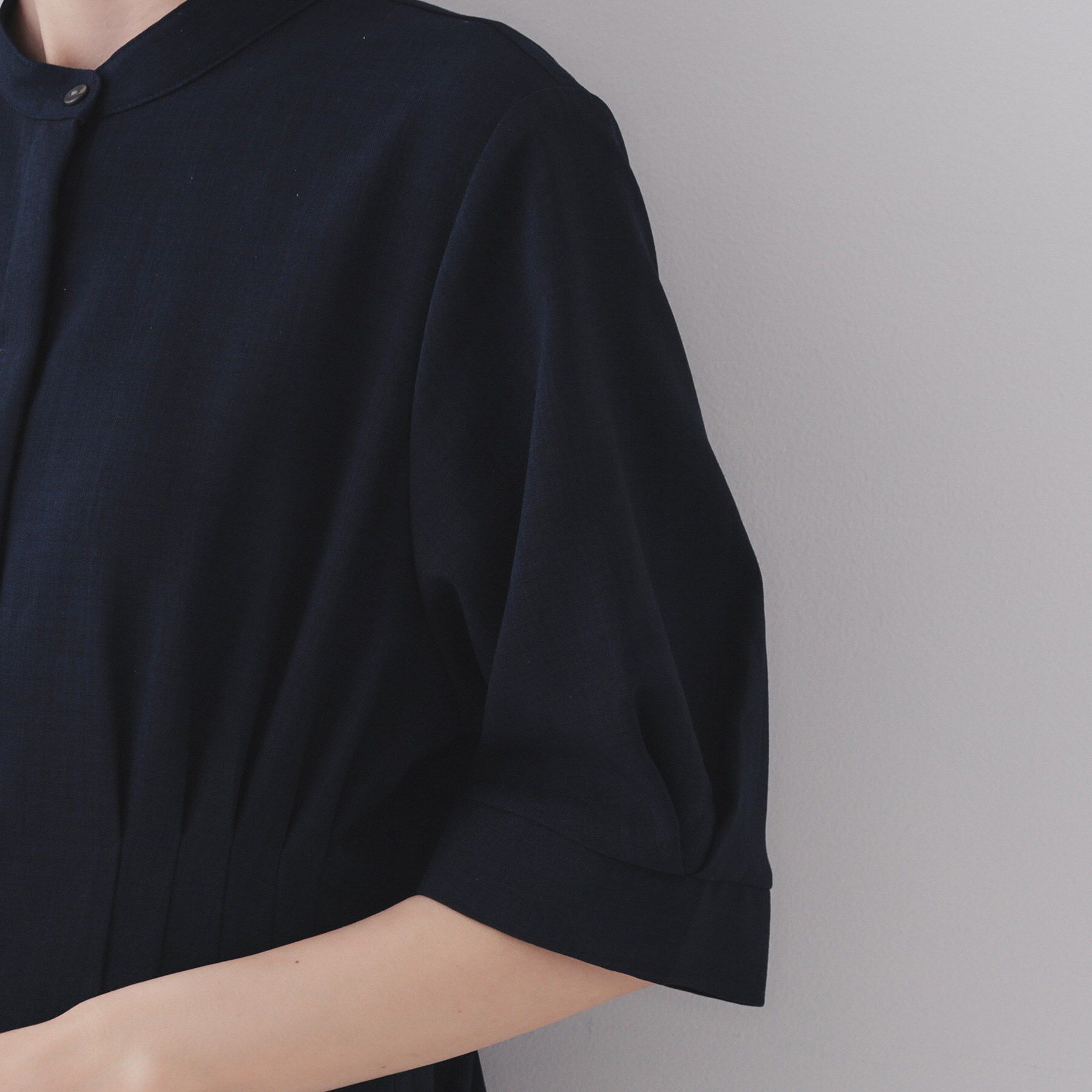 OPAQUE.CLIP「ピンタックフィット＆フレアワンピース【洗濯機洗い可】」|ワンピース|