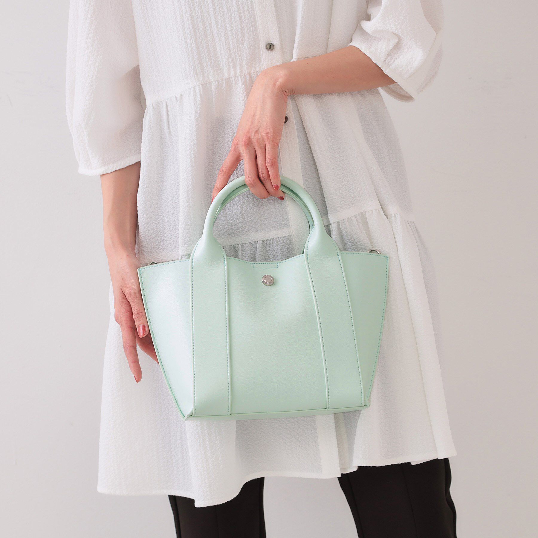 OPAQUE.CLIP「【2WAY】スムース合皮ミドルトートバッグ」|トートバッグ|