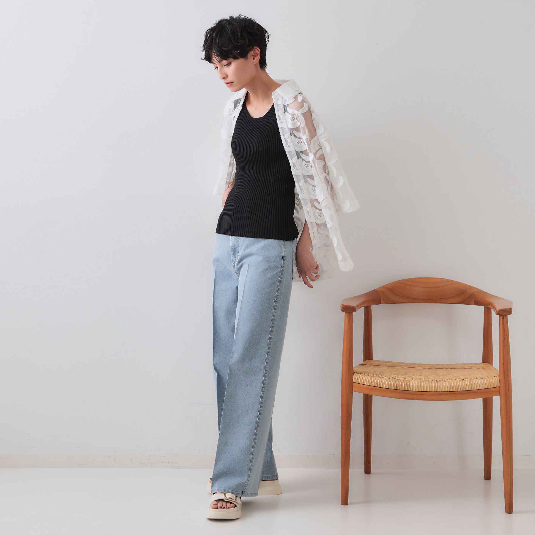 OPAQUE.CLIP「ラメニットタンクトップ【洗濯機洗い可／抗ピル】」|キャミソール|