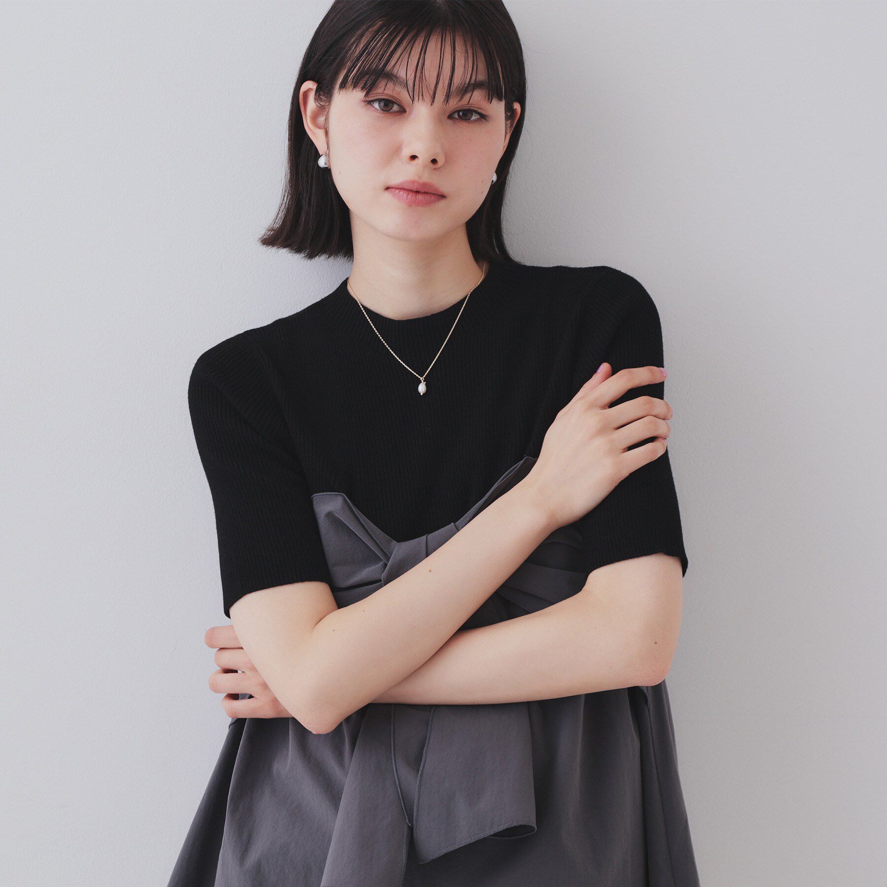 OPAQUE.CLIP「淡水&times;ビジューショートネックレス」|ネックレス|