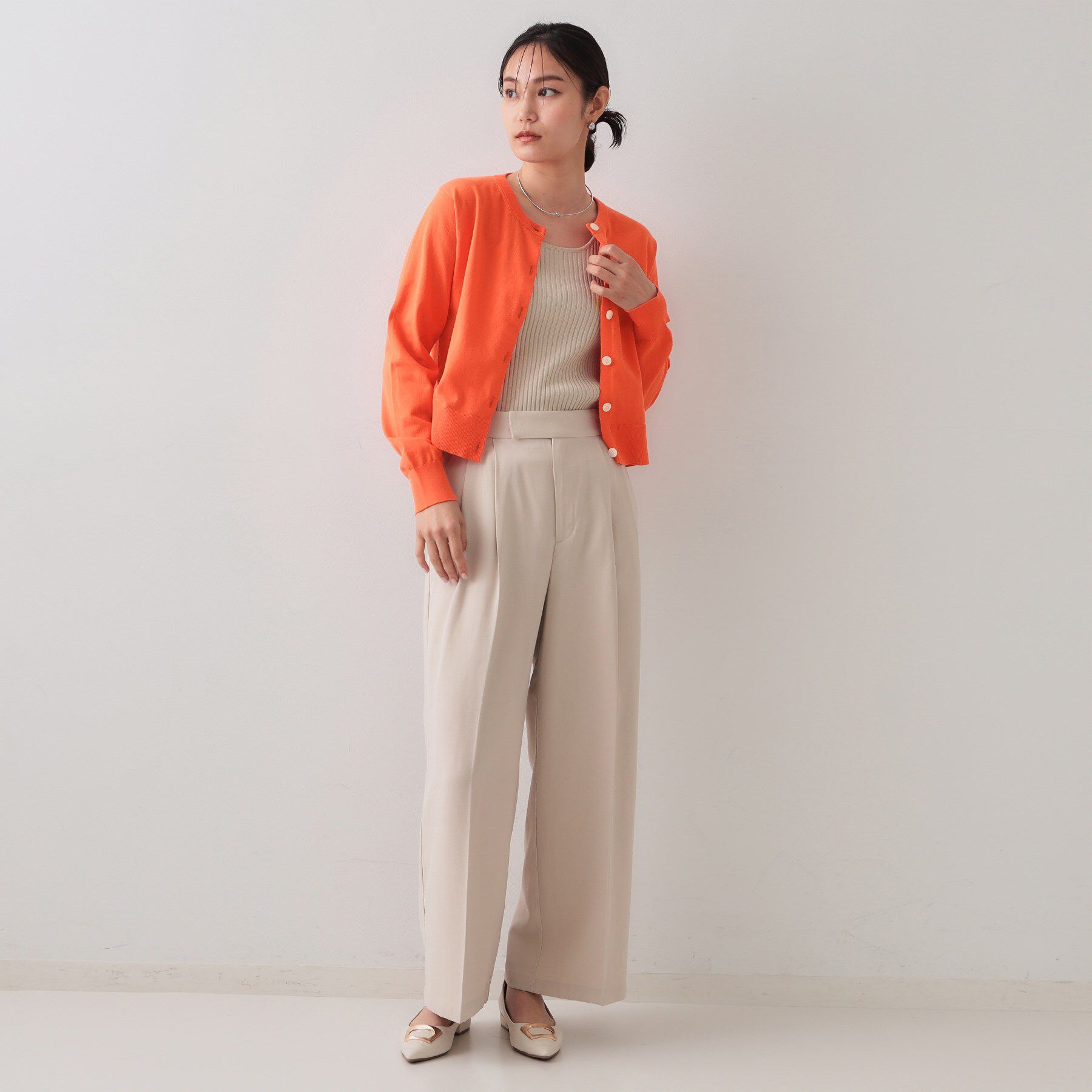 OPAQUE.CLIP「ショートニットカーディガン【UV/洗濯機洗い可】」|カーディガン|