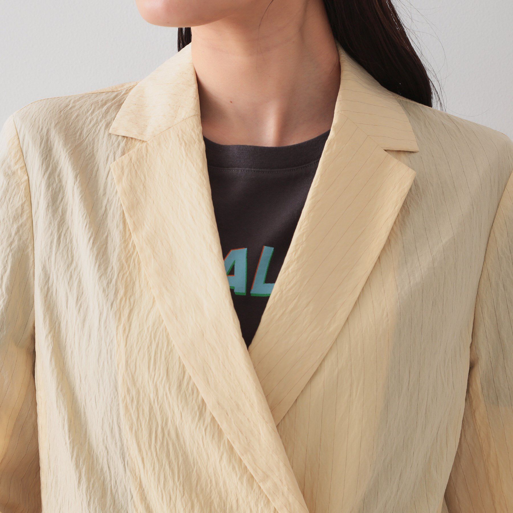 OPAQUE.CLIP「シアーストライプテーラードジャケット【洗濯機洗い可】」|テーラードジャケット|