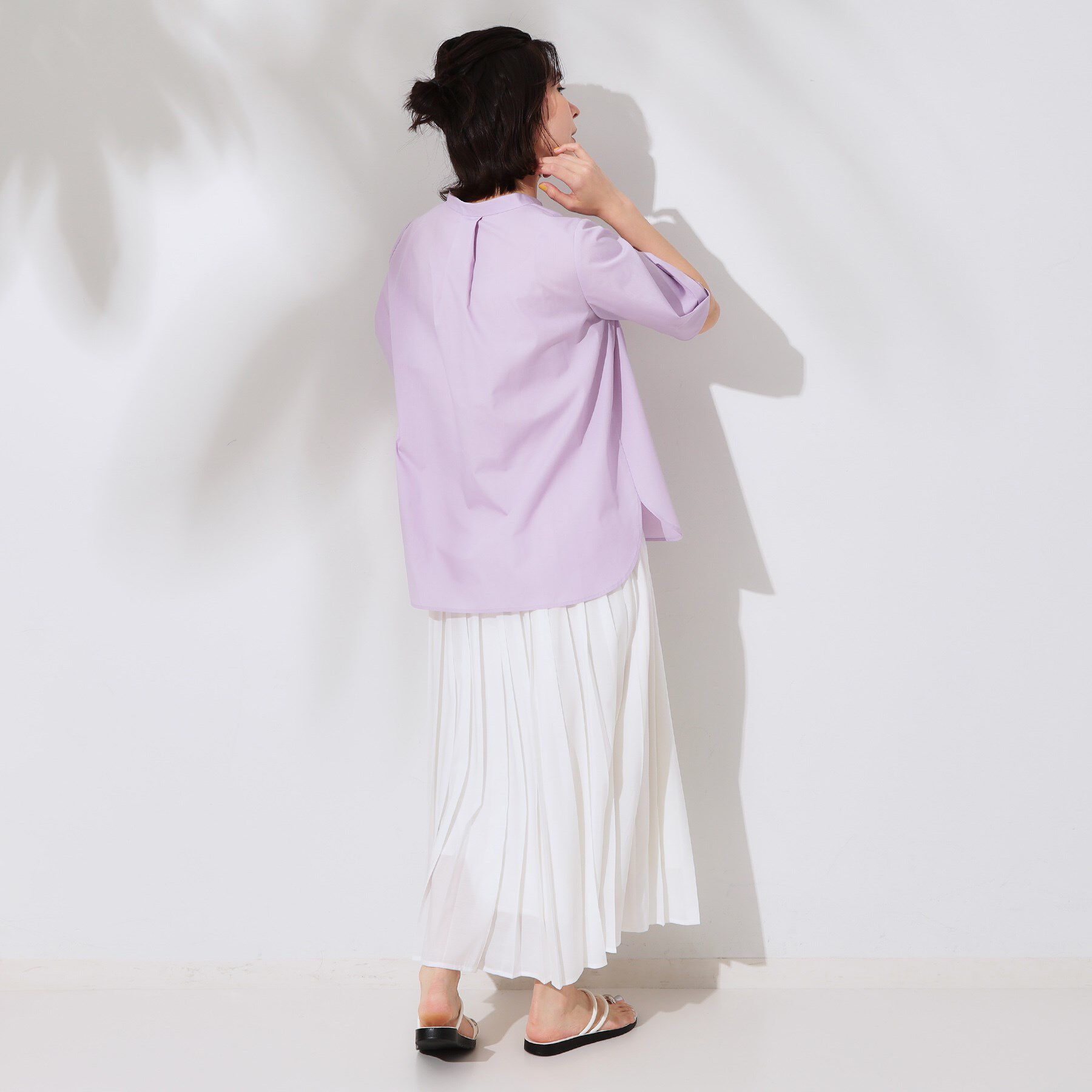 OPAQUE.CLIP「スキッパータックスリーブブラウス【洗濯機洗い可】」|シャツ・ブラウス|