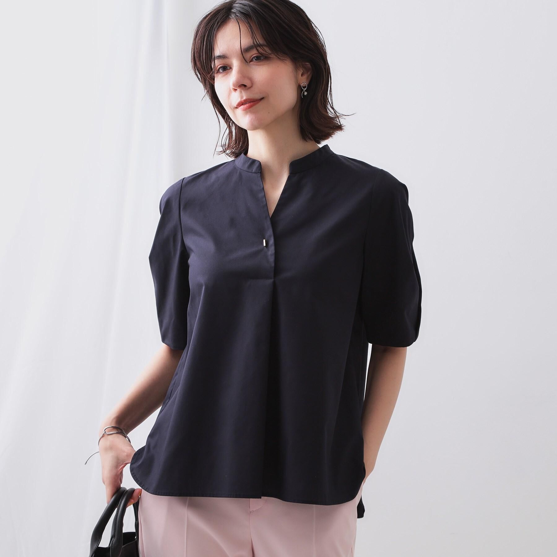 OPAQUE.CLIP「スキッパータックスリーブブラウス【洗濯機洗い可】」|シャツ・ブラウス|