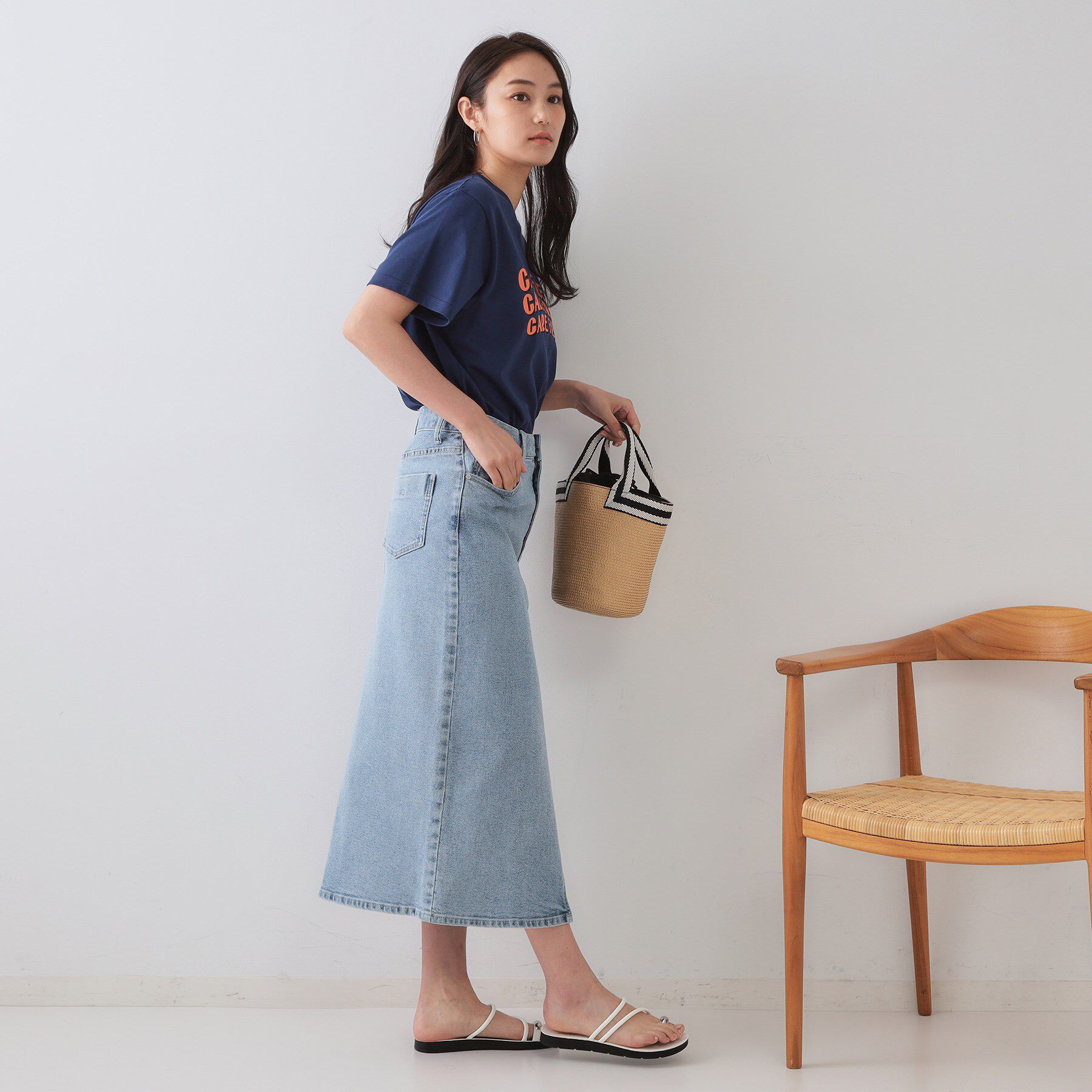 OPAQUE.CLIP「カラーロゴTシャツ【洗濯機洗い可】」|Tシャツ・カットソー|