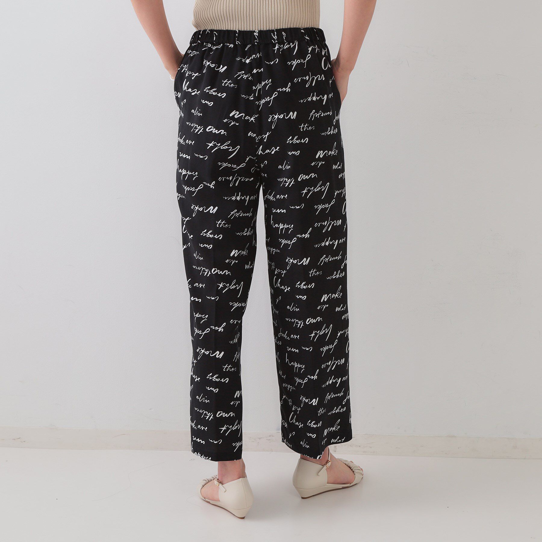 OPAQUE.CLIP「レタープリントイージーワイドパンツ【洗濯機洗い可】」|その他|