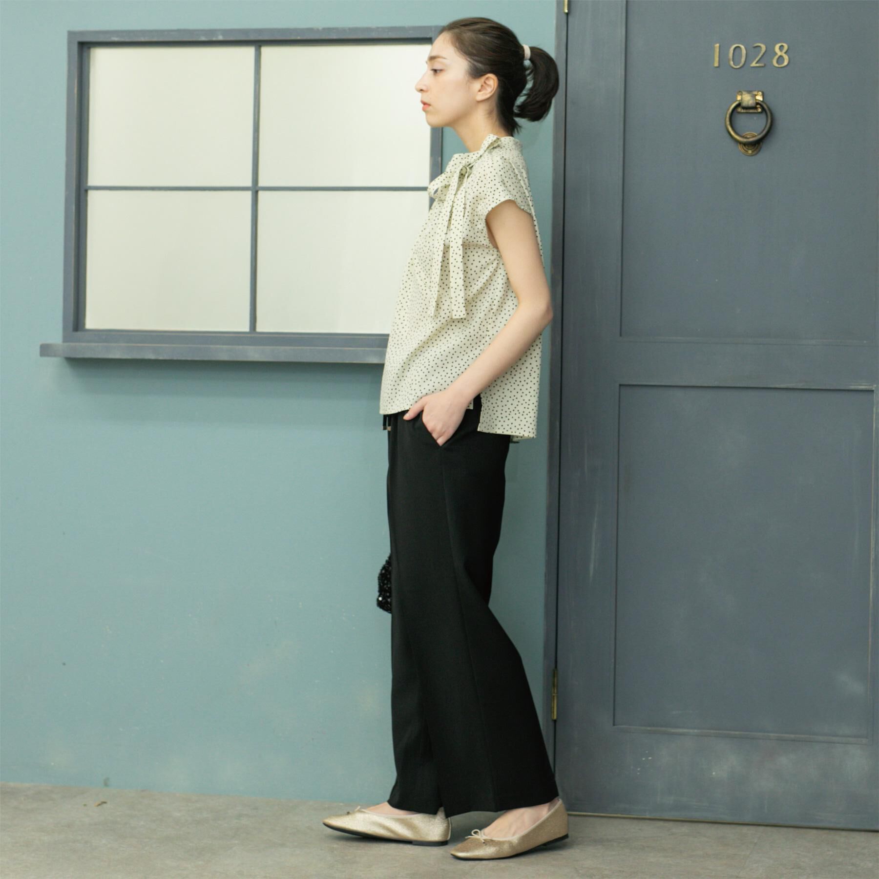 OPAQUE.CLIP「ラッピングボウタイドットブラウス【洗濯機洗い可】」|シャツ・ブラウス|