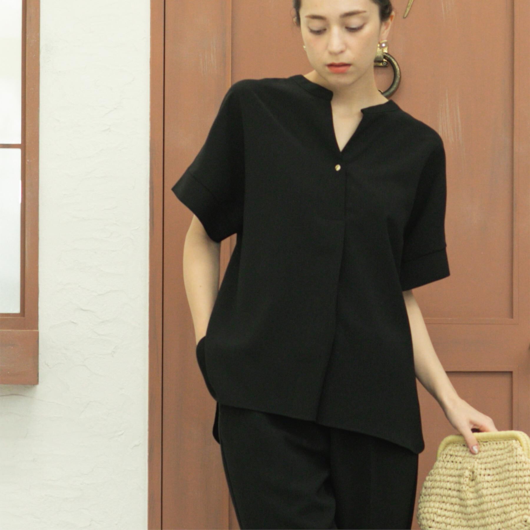 OPAQUE.CLIP「スキッパーブラウス【防シワ/ストレッチ/洗濯機OK】《5色展開/SS-LLサイズ/セットアップ対応》」|シャツ・ブラウス|