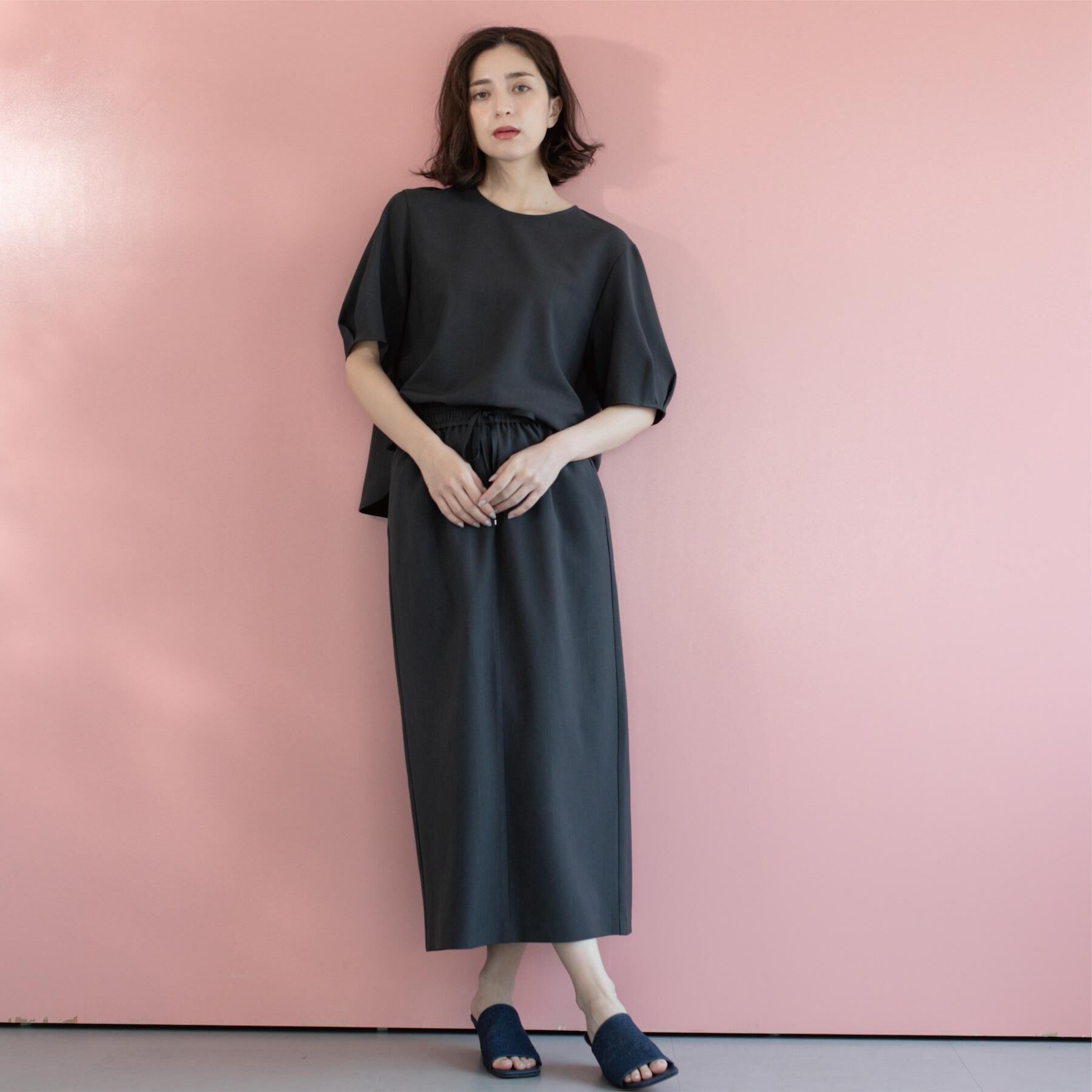 OPAQUE.CLIP「ラメストライプタックスリーブブラウス/セットアップ可【洗濯機洗い可/防シワ/吸水速乾】」|シャツ・ブラウス|