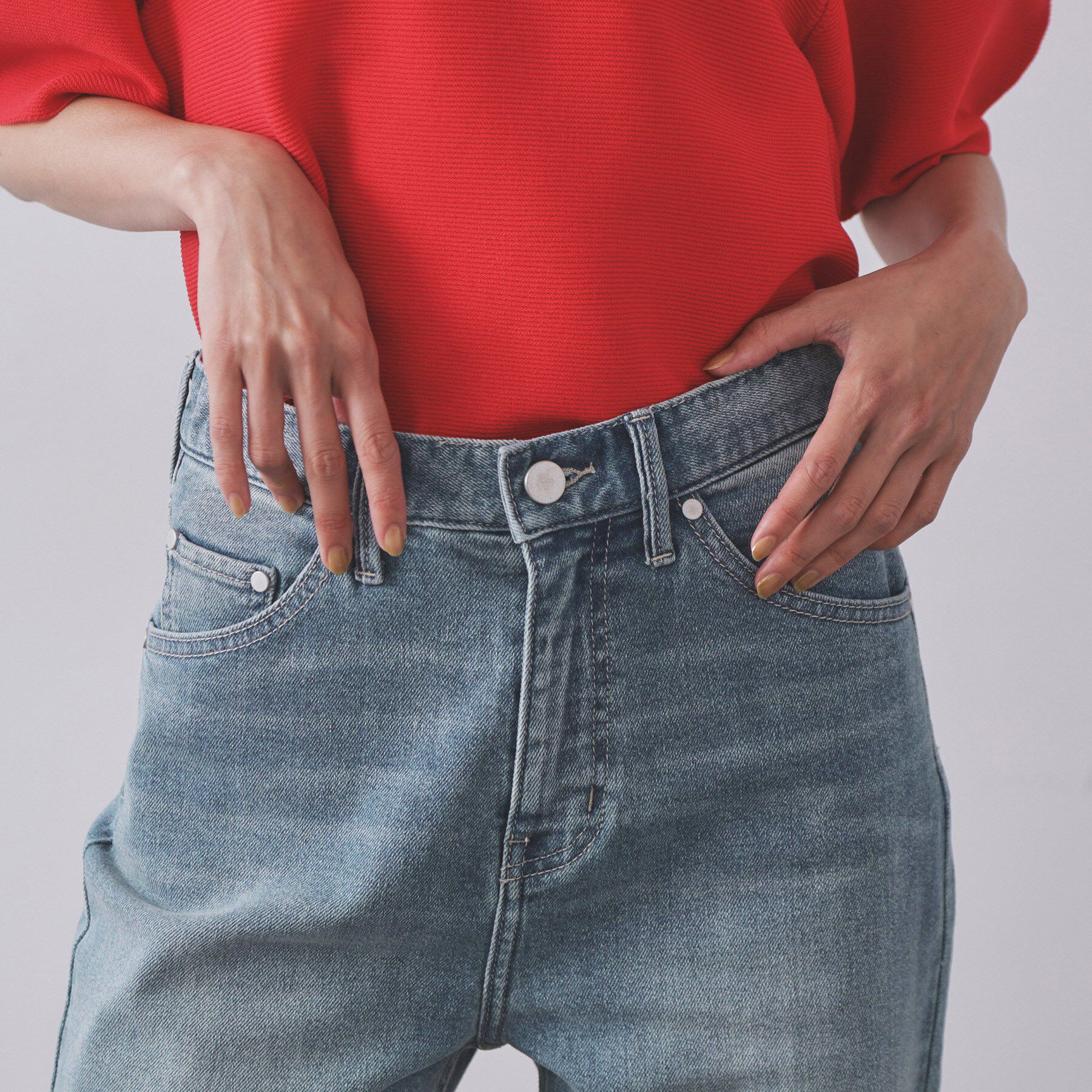 OPAQUE.CLIP「ストレッチストレートデニム【洗濯機洗い可】」|デニム|