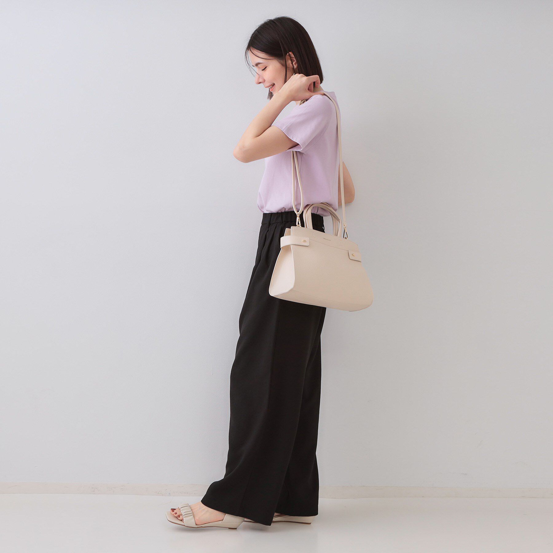 OPAQUE.CLIP「リネンライクタックワイドパンツ【洗濯機洗い可】」|その他|