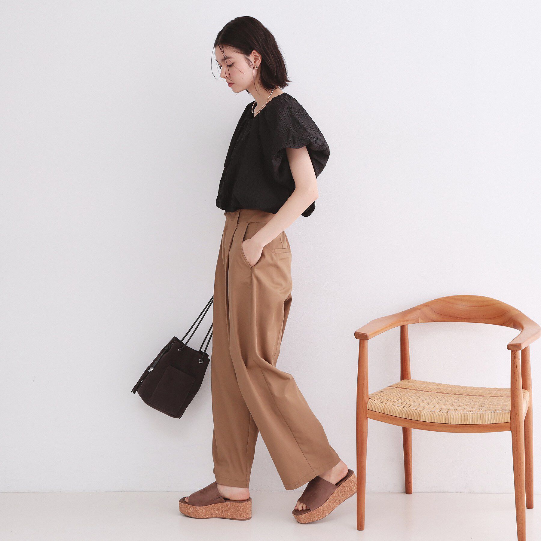 OPAQUE.CLIP「ふくれジャカードバルーンブラウス【洗濯機洗い可】」|シャツ・ブラウス|