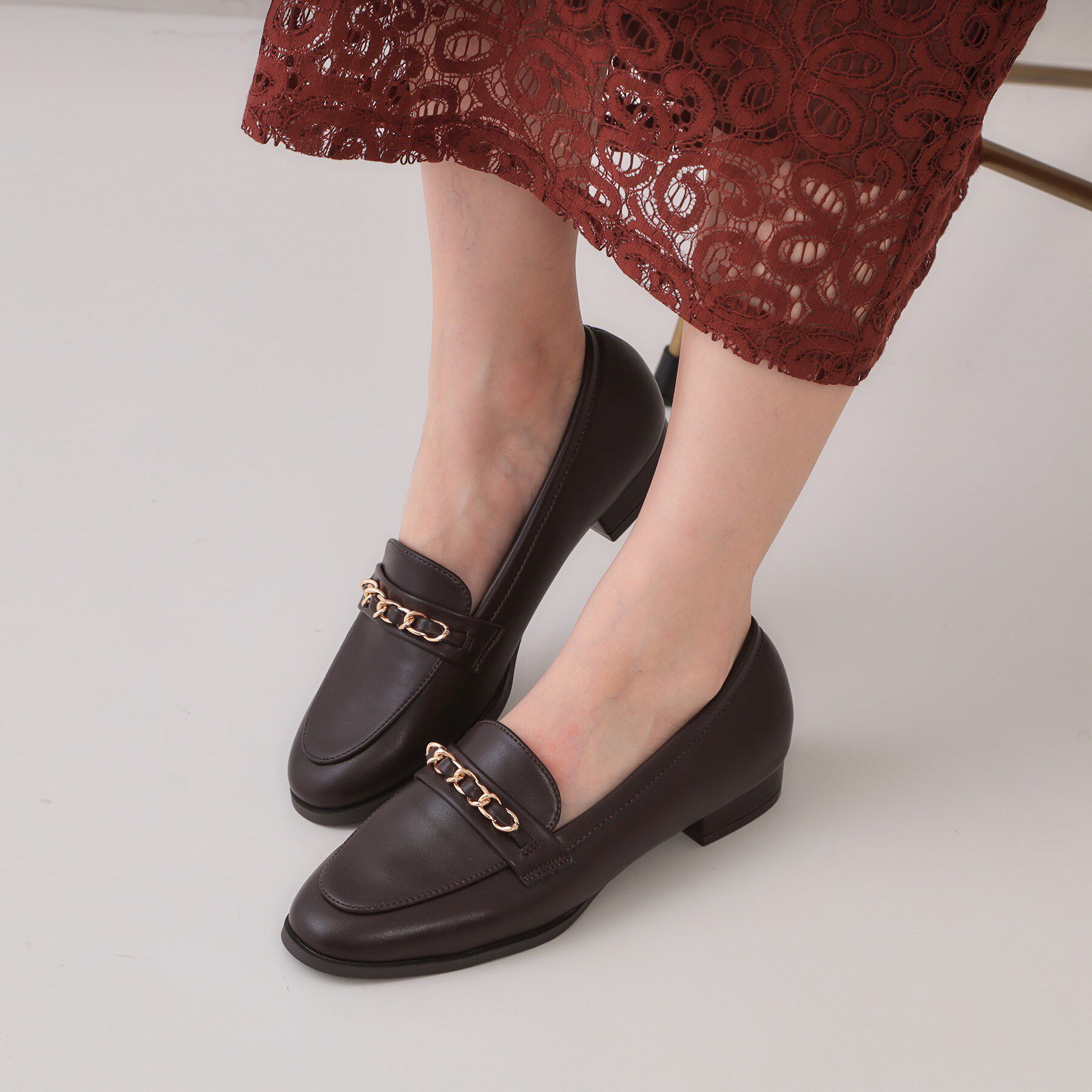 OPAQUE.CLIP「【抗菌防臭加工/通勤対応】チェーンデザインローファー」|パンプス|