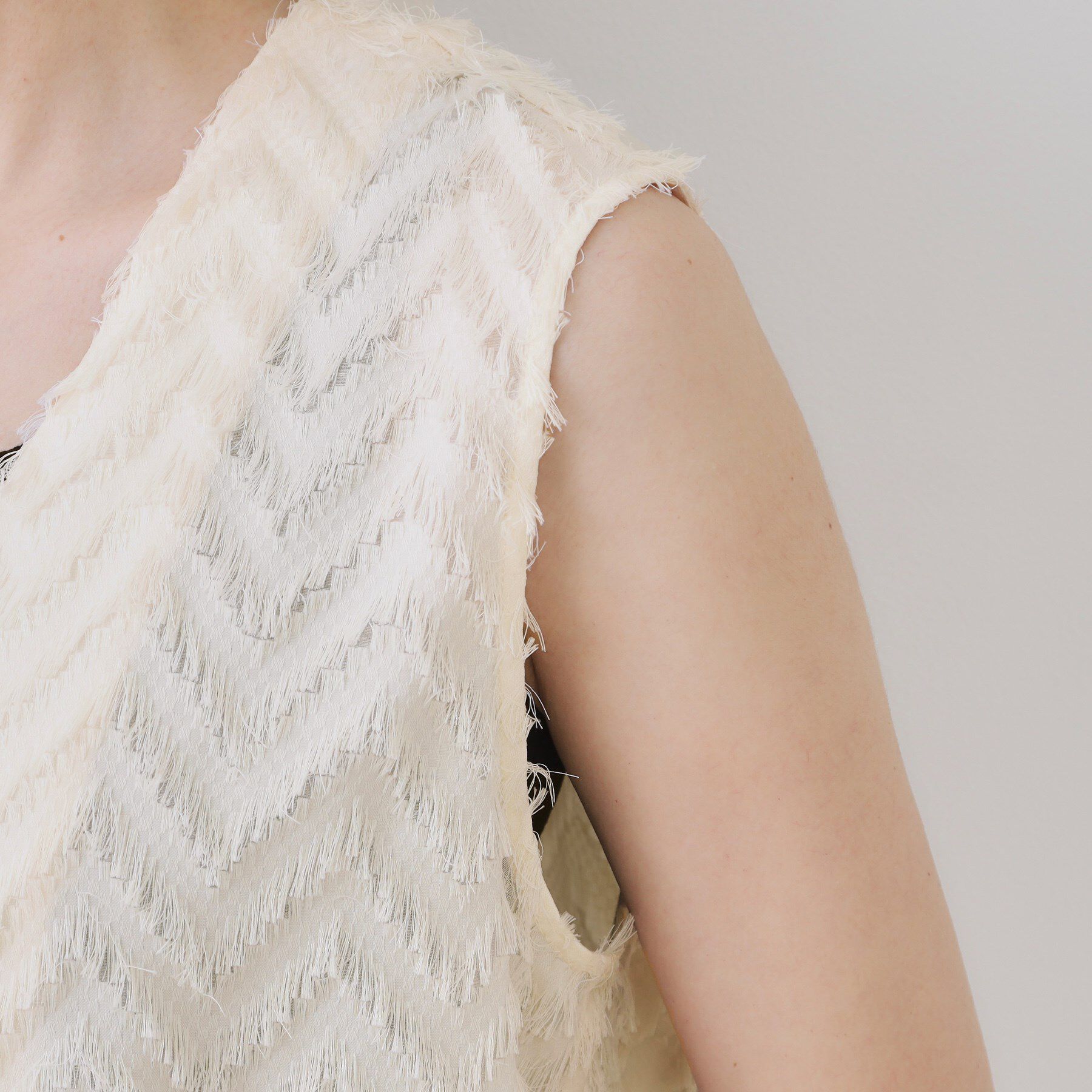 OPAQUE.CLIP「フリンジジャカードベスト【洗濯機洗い可】」|ベスト・ジレ|